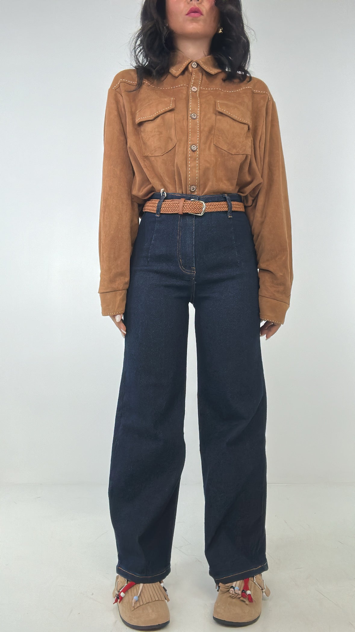 Jeans CINTURA INTRECCIO - BLU