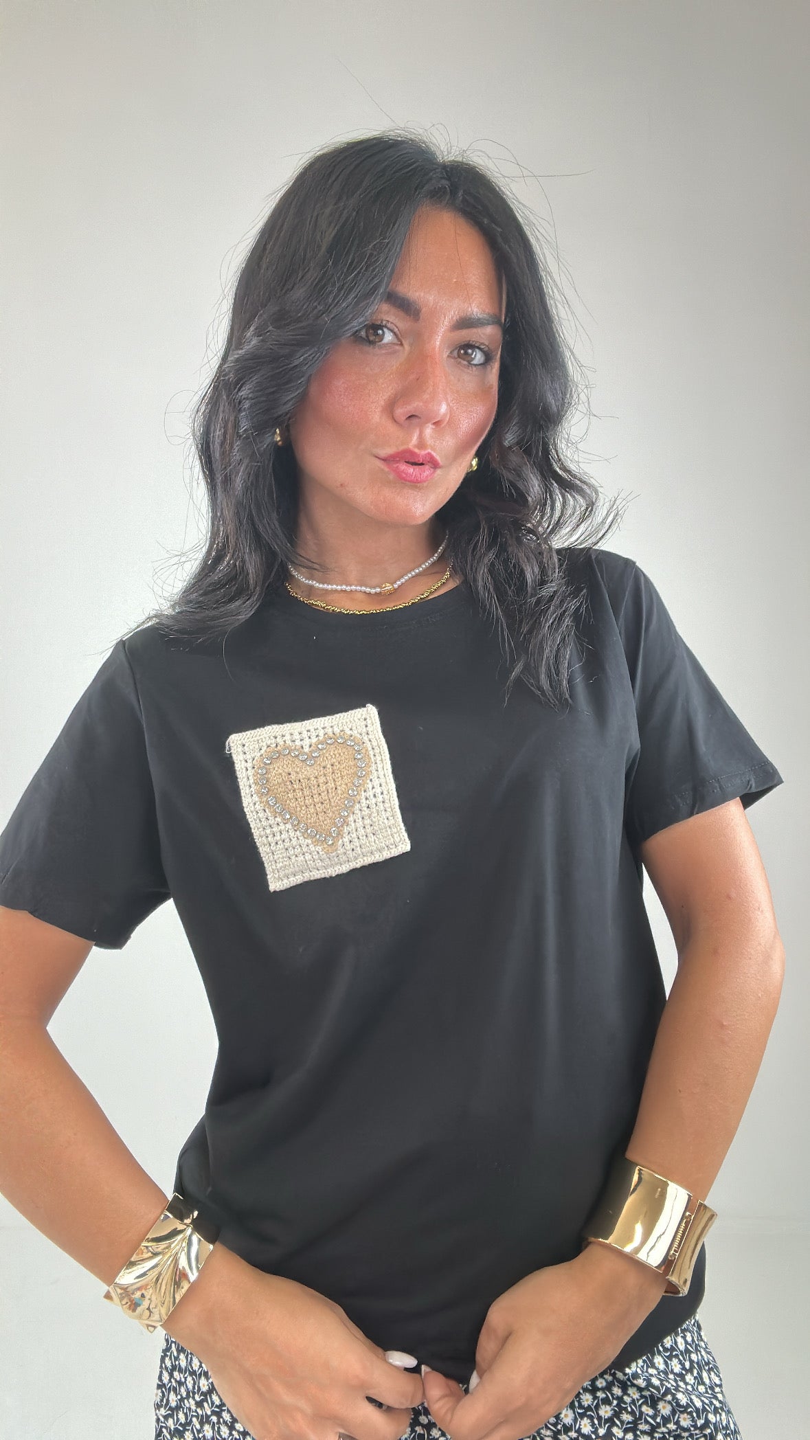 T-shirt TASCHINO CUORE - NERO