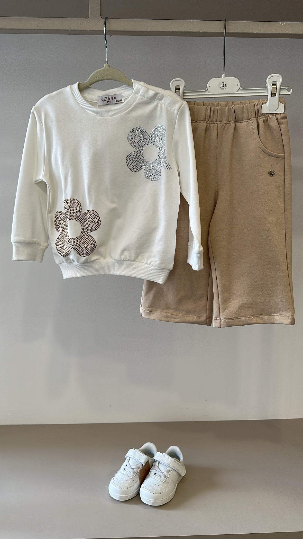 Tuta FIORE STRASS 12-36M - BIANCO