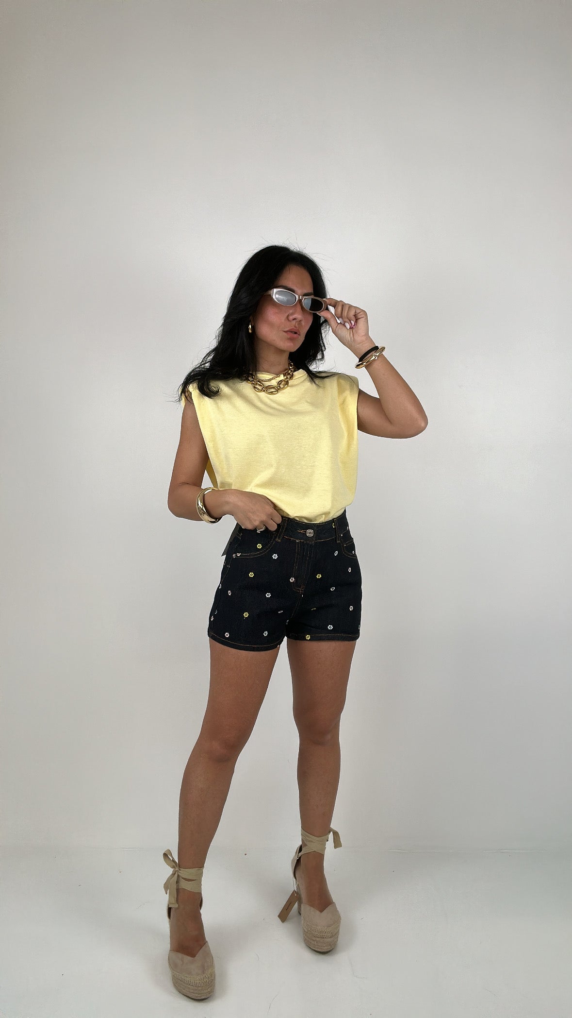 Shorts FIORELLINI COLORATI - JEANS