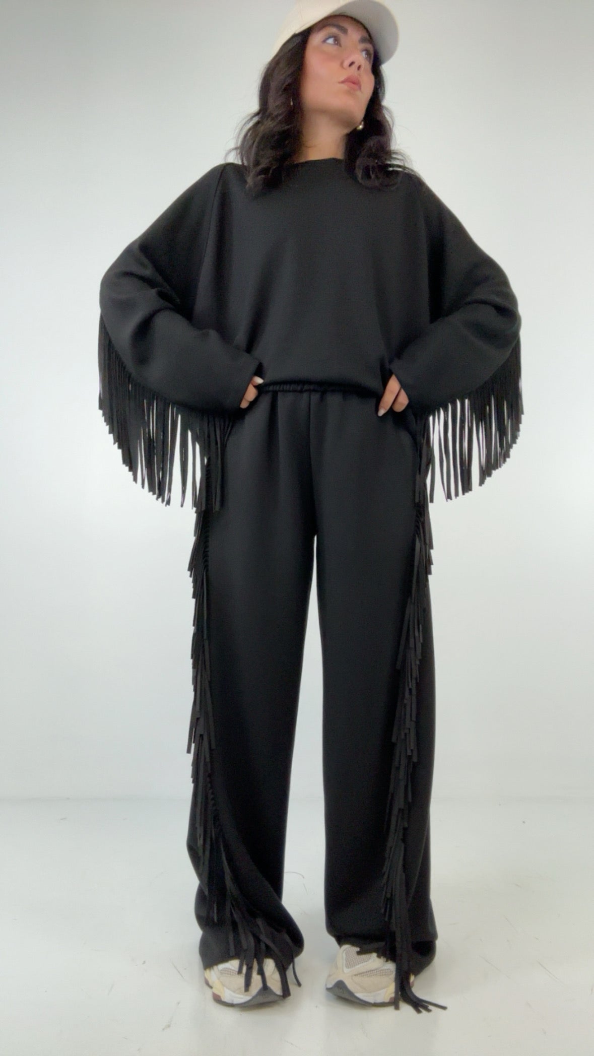 Pantalone LUMINA FRANGE - NERO
