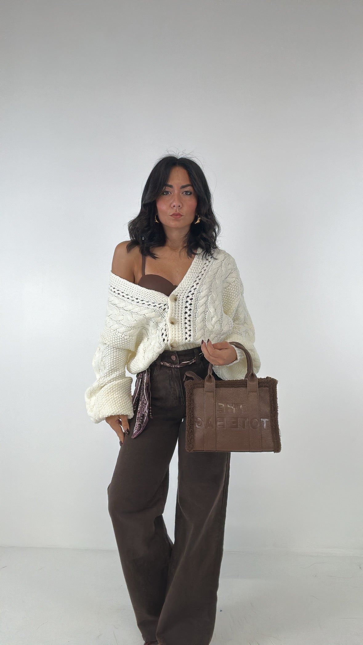 Jeans WIDE FOULARD - MARRONE
