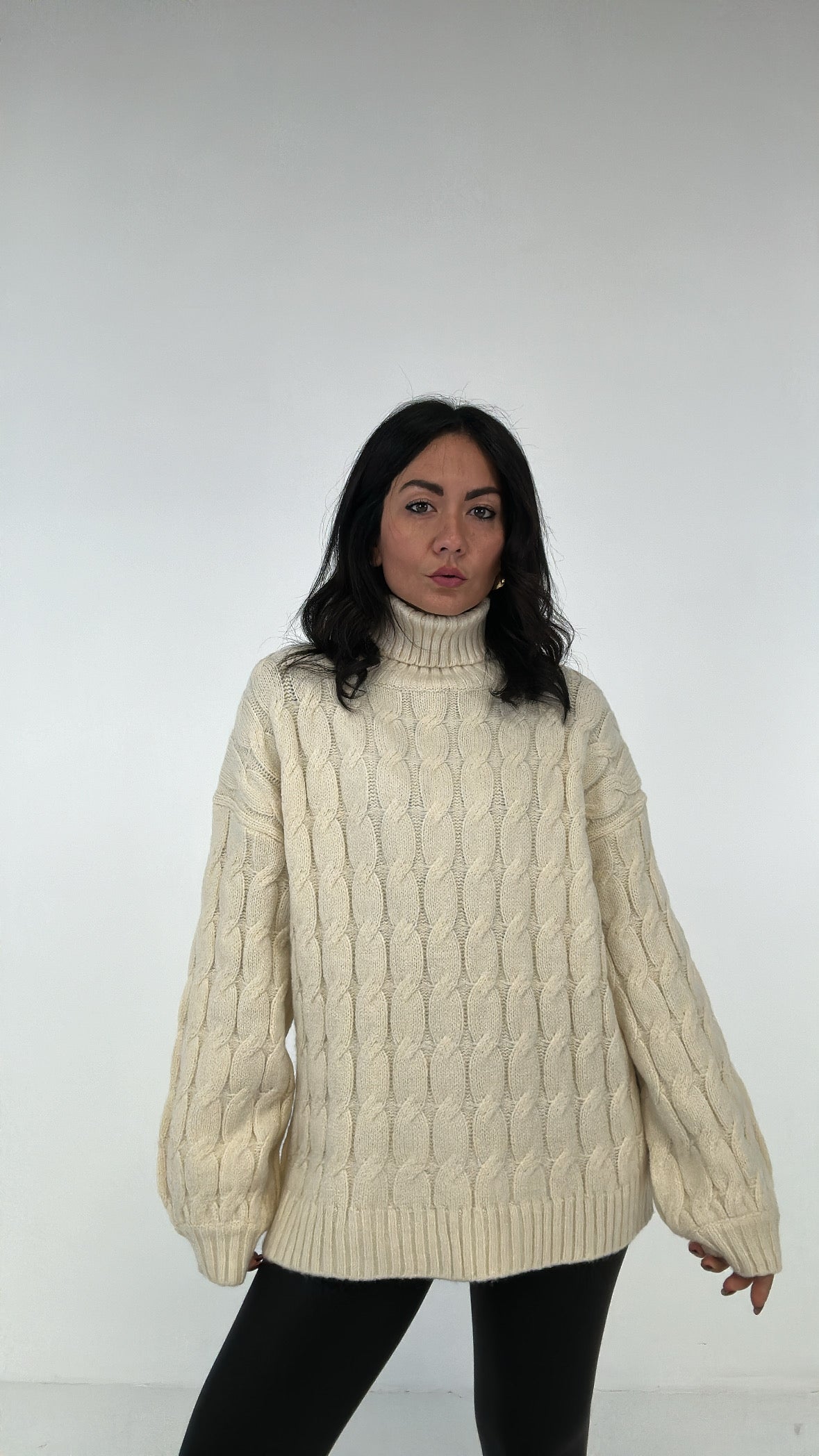 Pull COLLO E TRECCE - PANNA