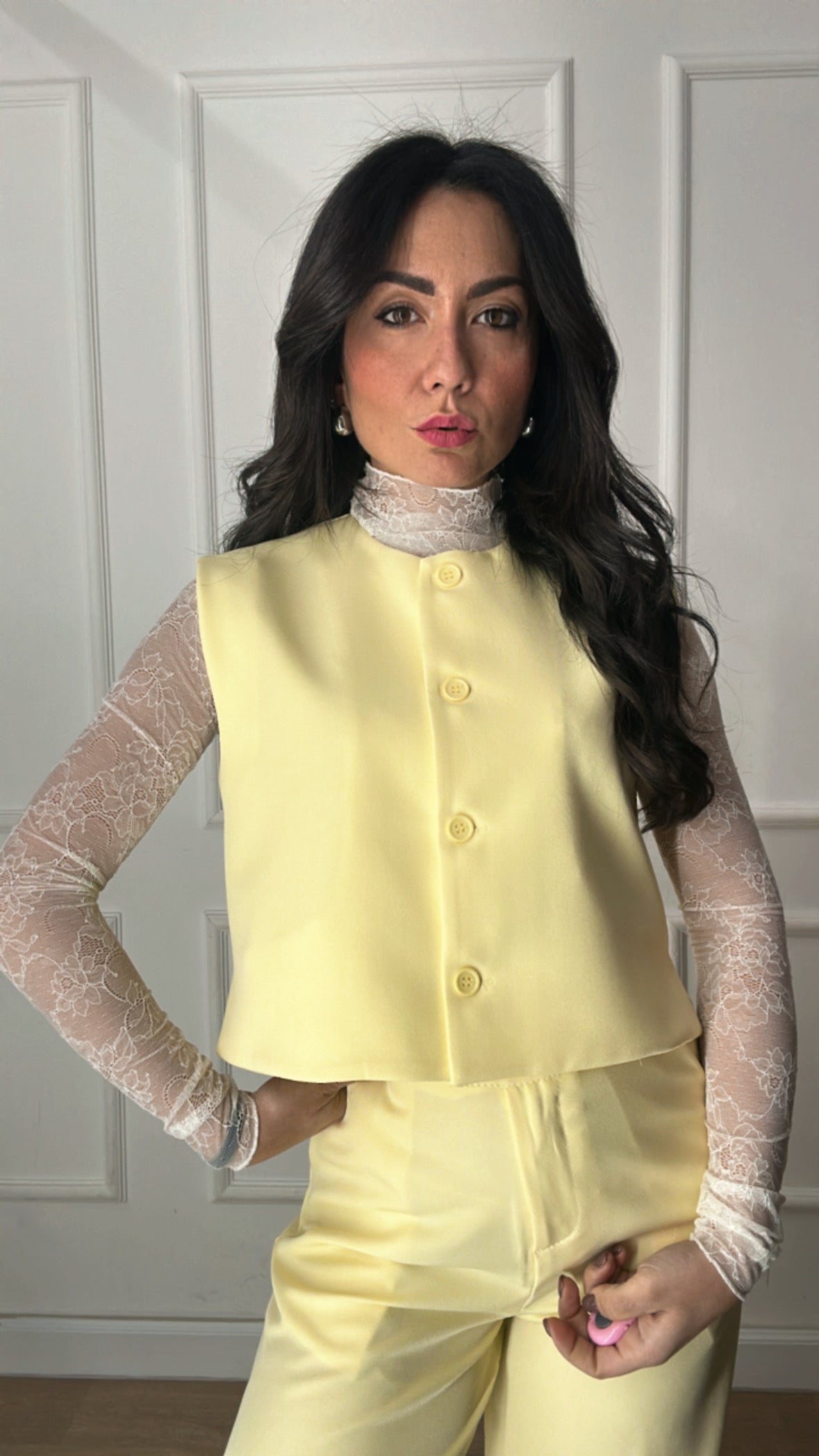 Gilet BOTTONCINO - GIALLO