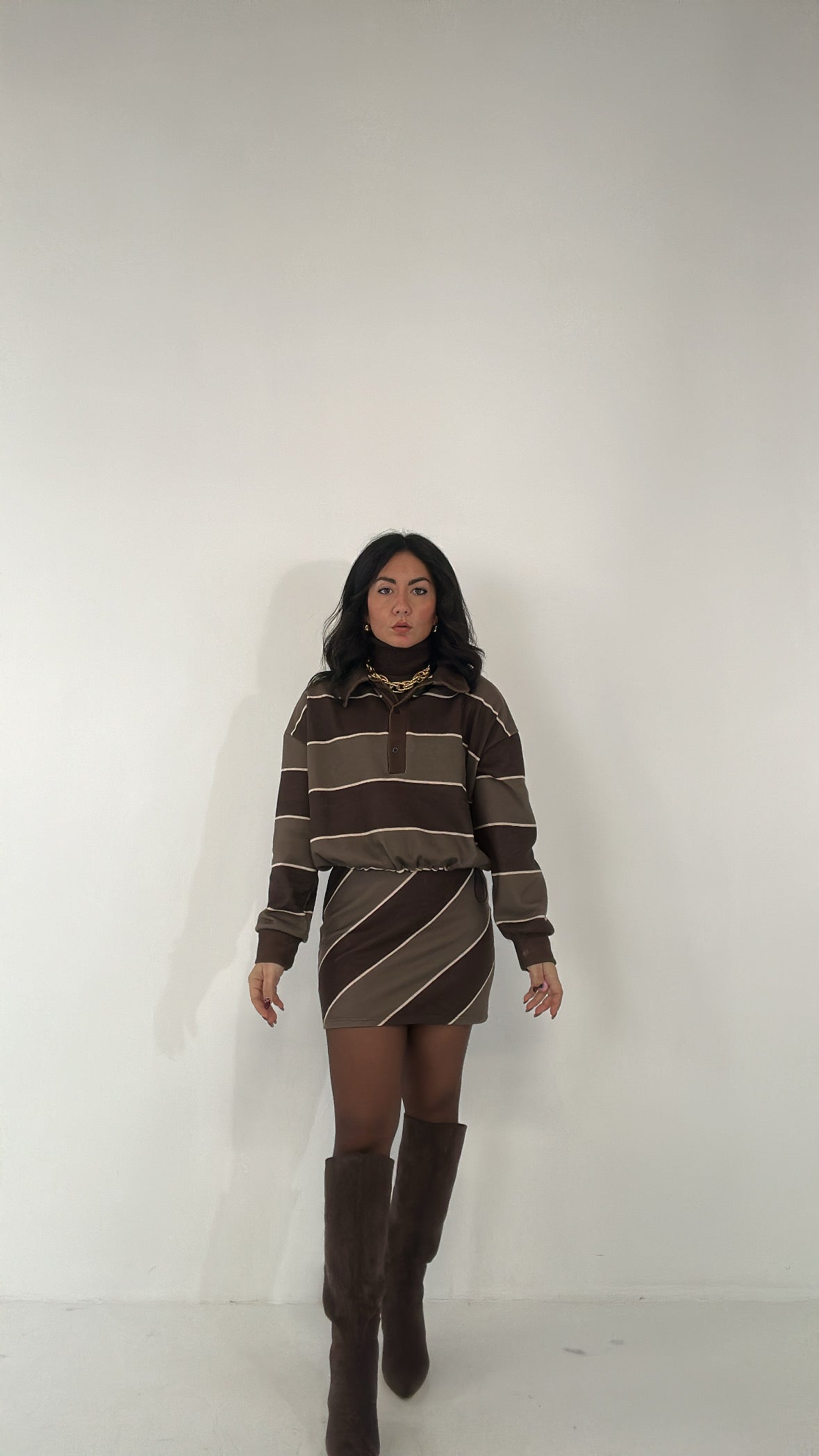 Completo RIGHE TRASVERSALI - MARRONE