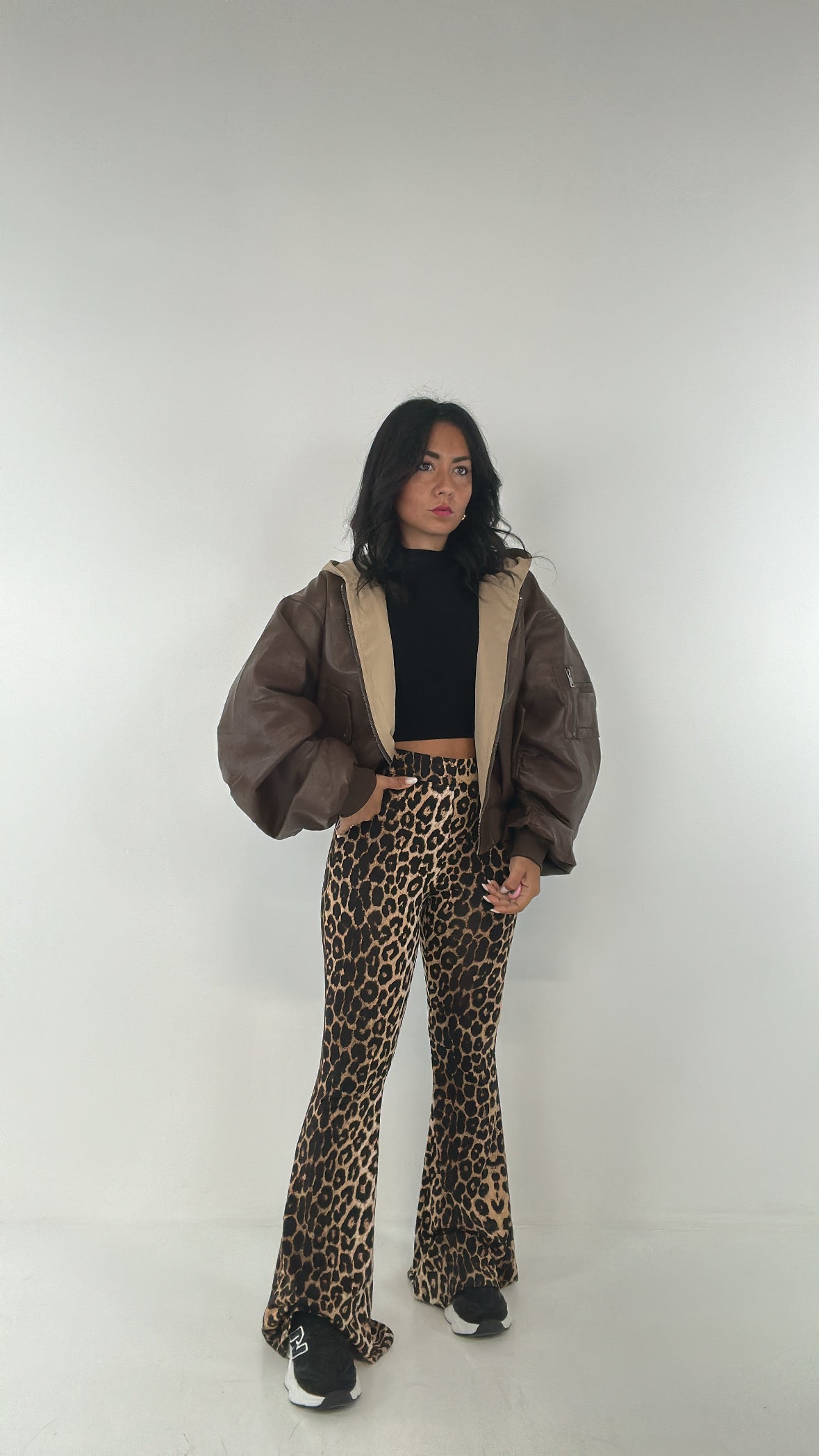 Bomber ECOPELLE CON CAPPUCCIO - MARRONE