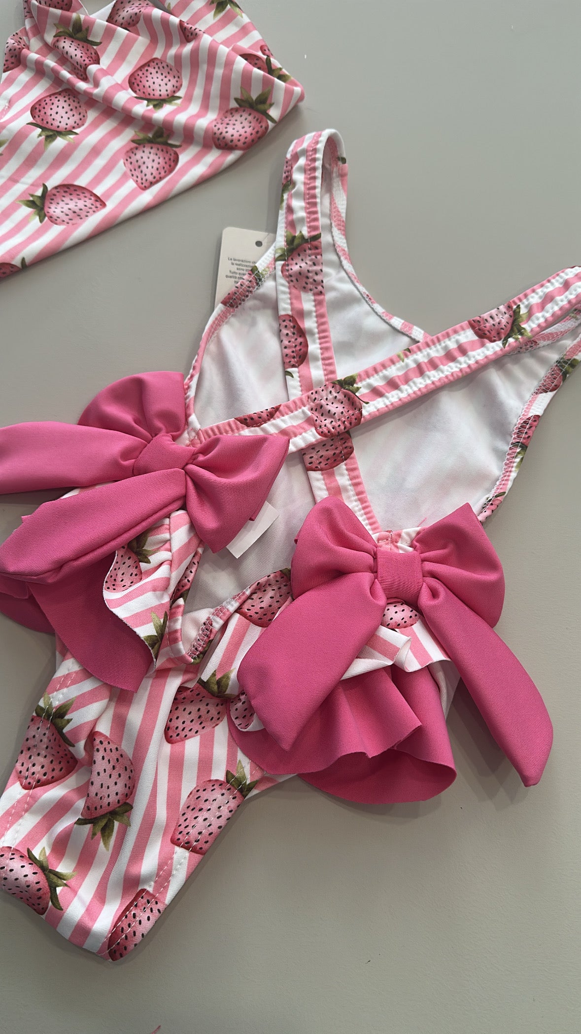 Costume INTERO CON BANDANA 2-12A - ROSA-BIACO