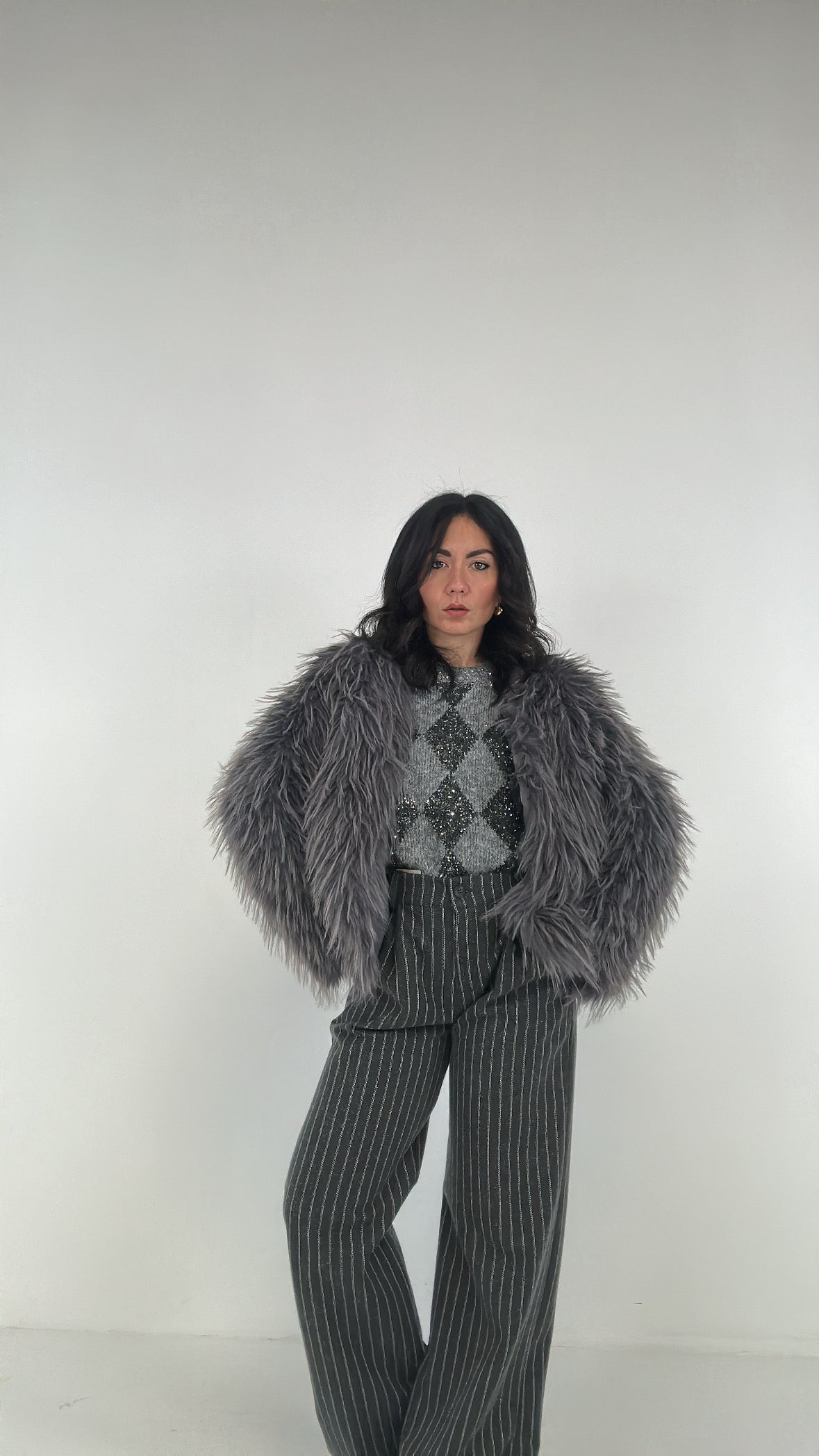 Pantalone IN PANNO GESSATO - GRIGIO