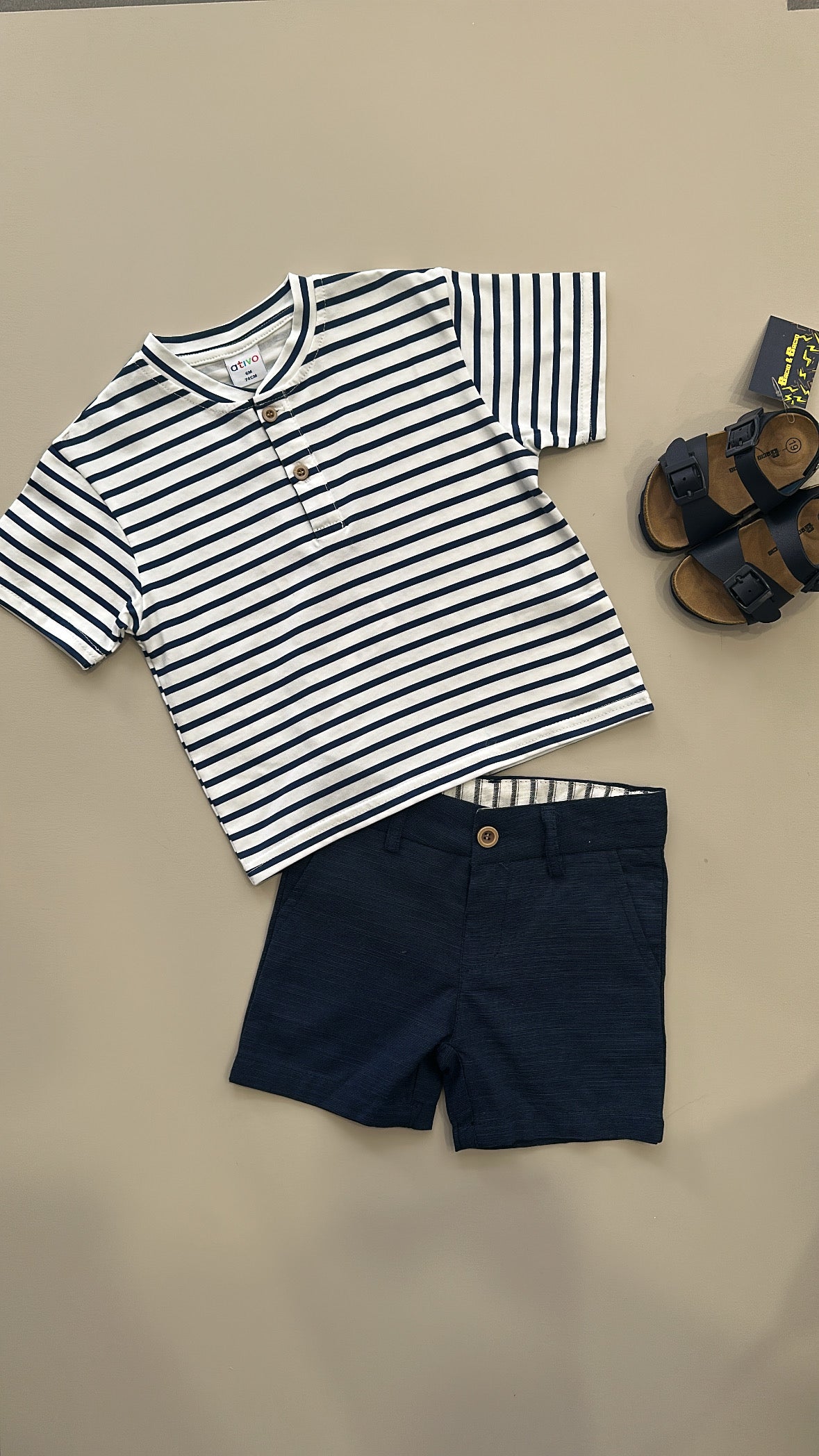 Completo RIGHE FIND YOUR 6-36M - BLU