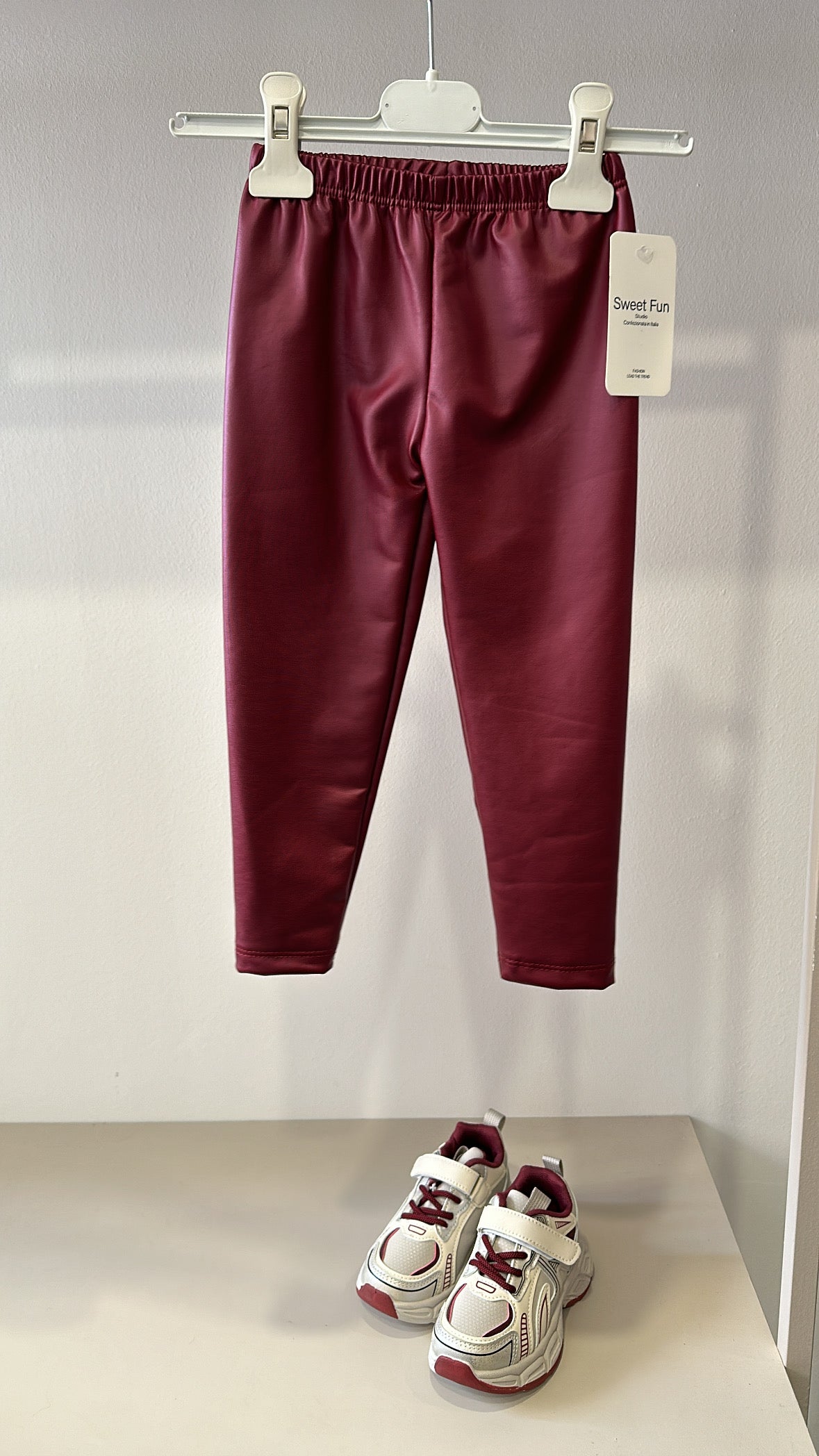 Leggins ECOPELLE FELPATO 4-14A - BORDEAUX