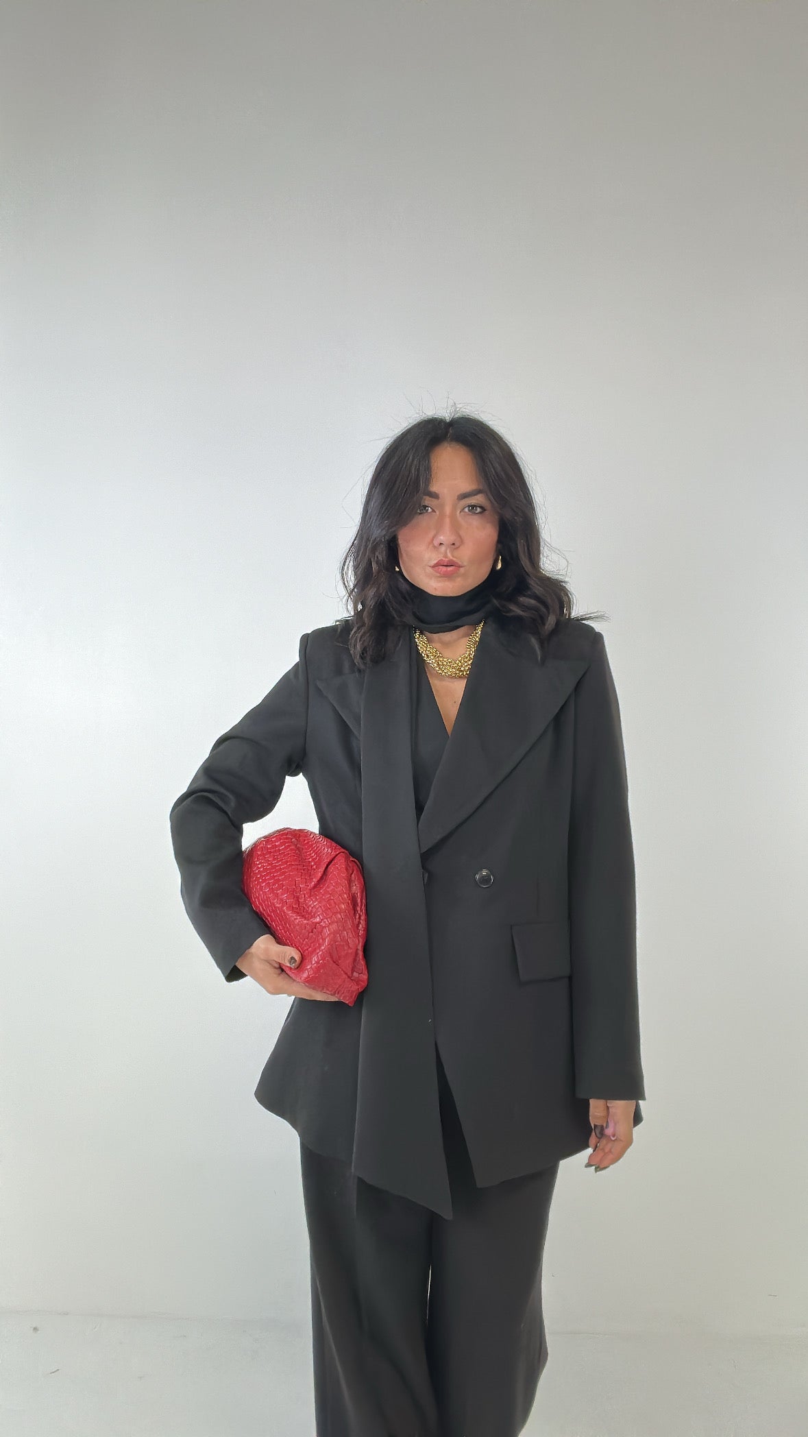 Clutch ECOPELLE INTRECCIATA - ROSSO