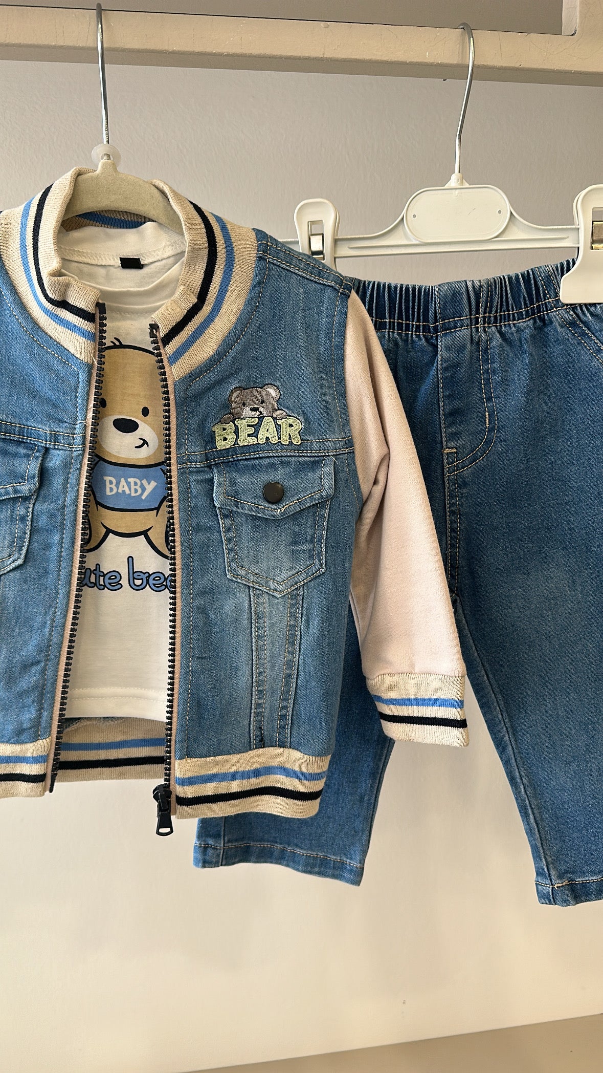 Completo IN JEANS BEAR-3-18M - BEIGE
