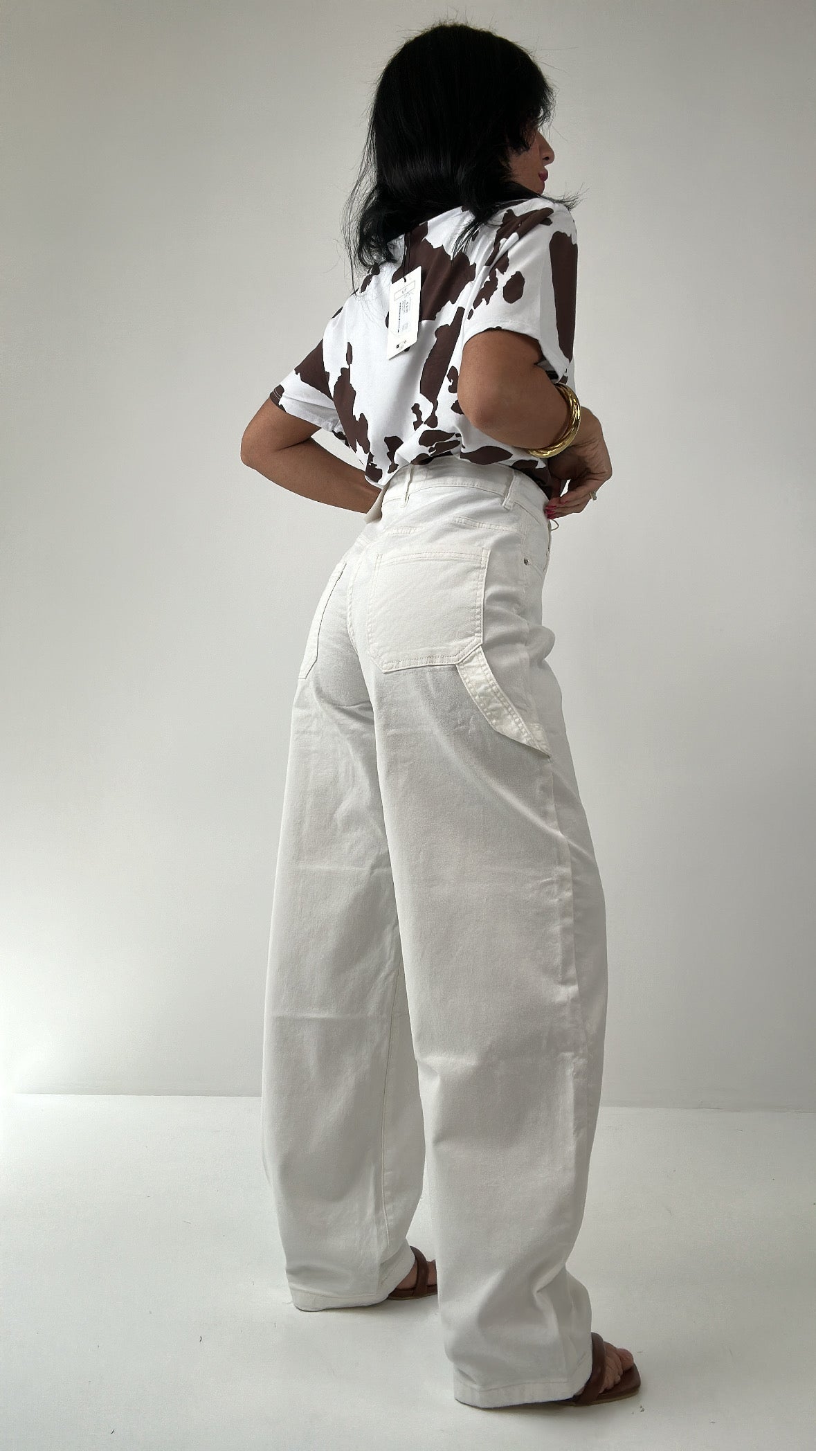 Jeans WIDE BALLOON WHITE - BIANCO