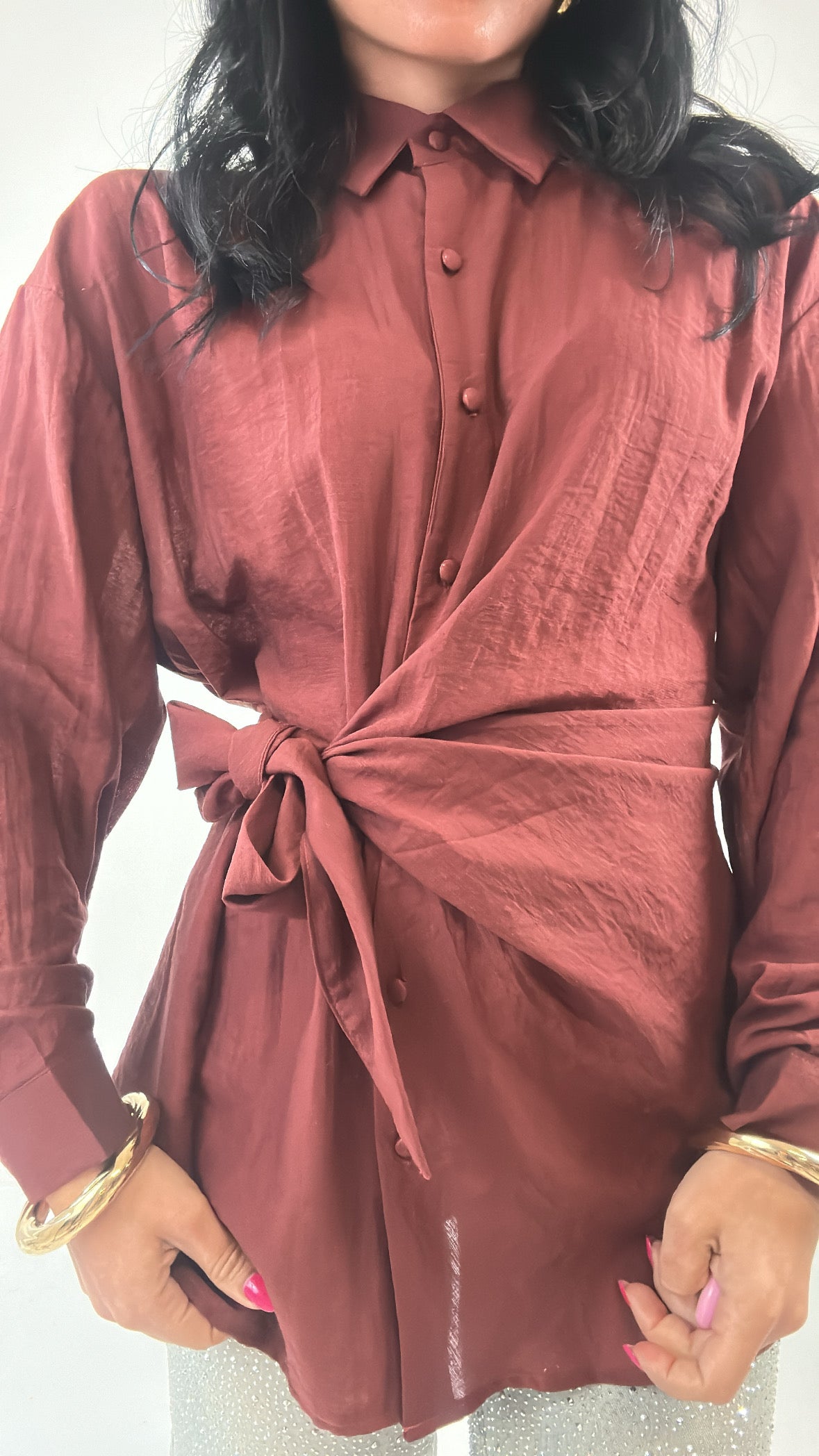 Camicia FIOCCO LATERALE - BORDEAUX