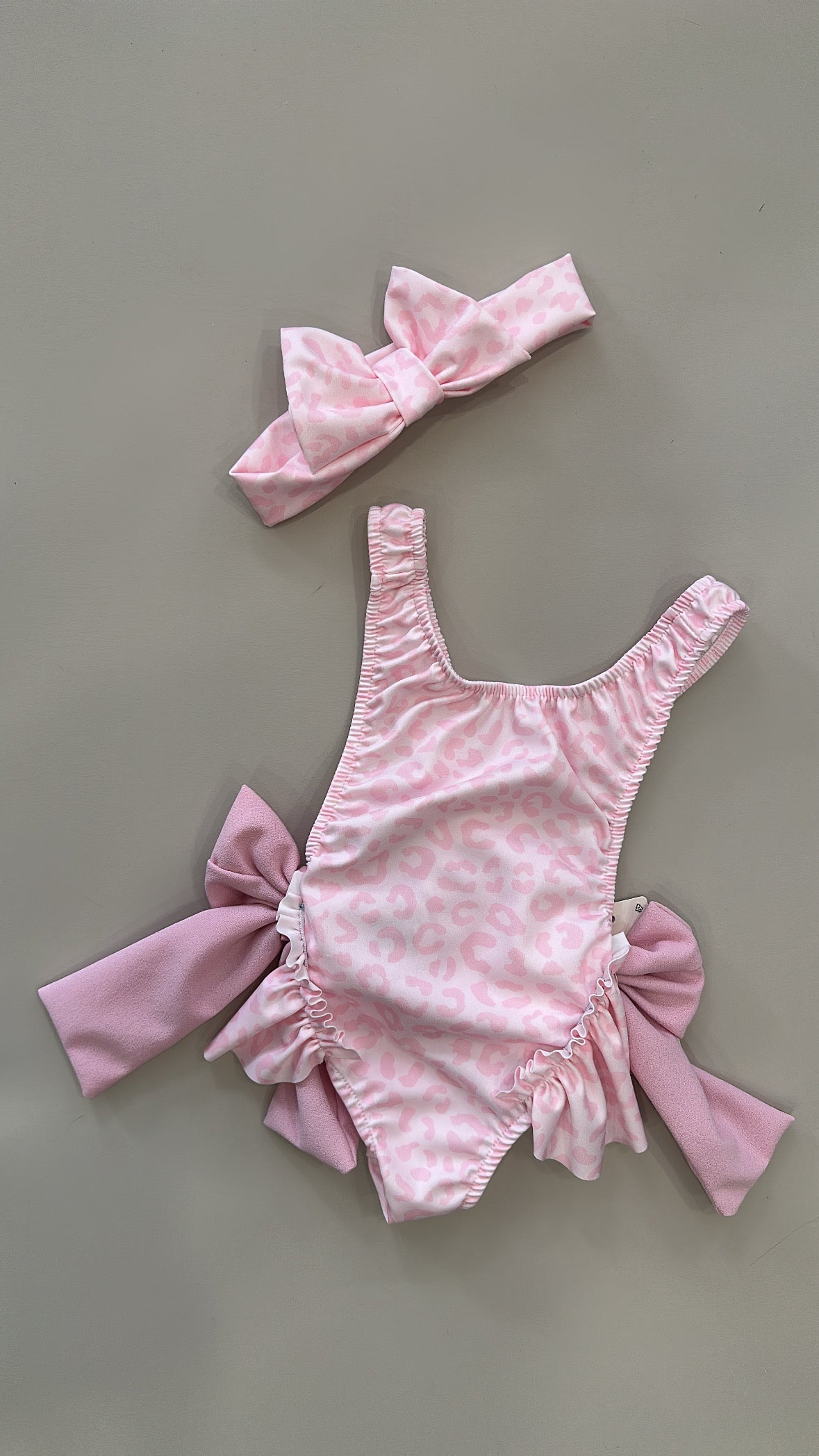 Costume INTERO CON FASCIA FIOCCO 12-36M - ROSA