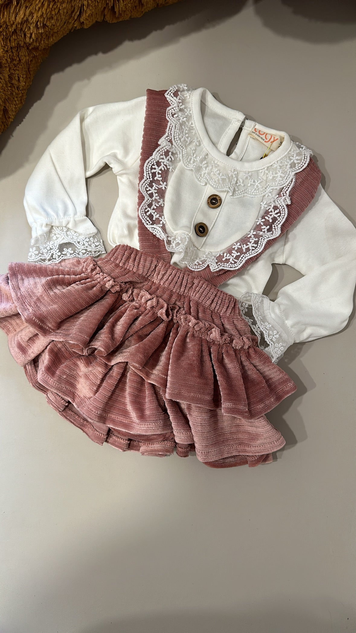 Pagliaccetto VELLUTO 6-18M - ROSA