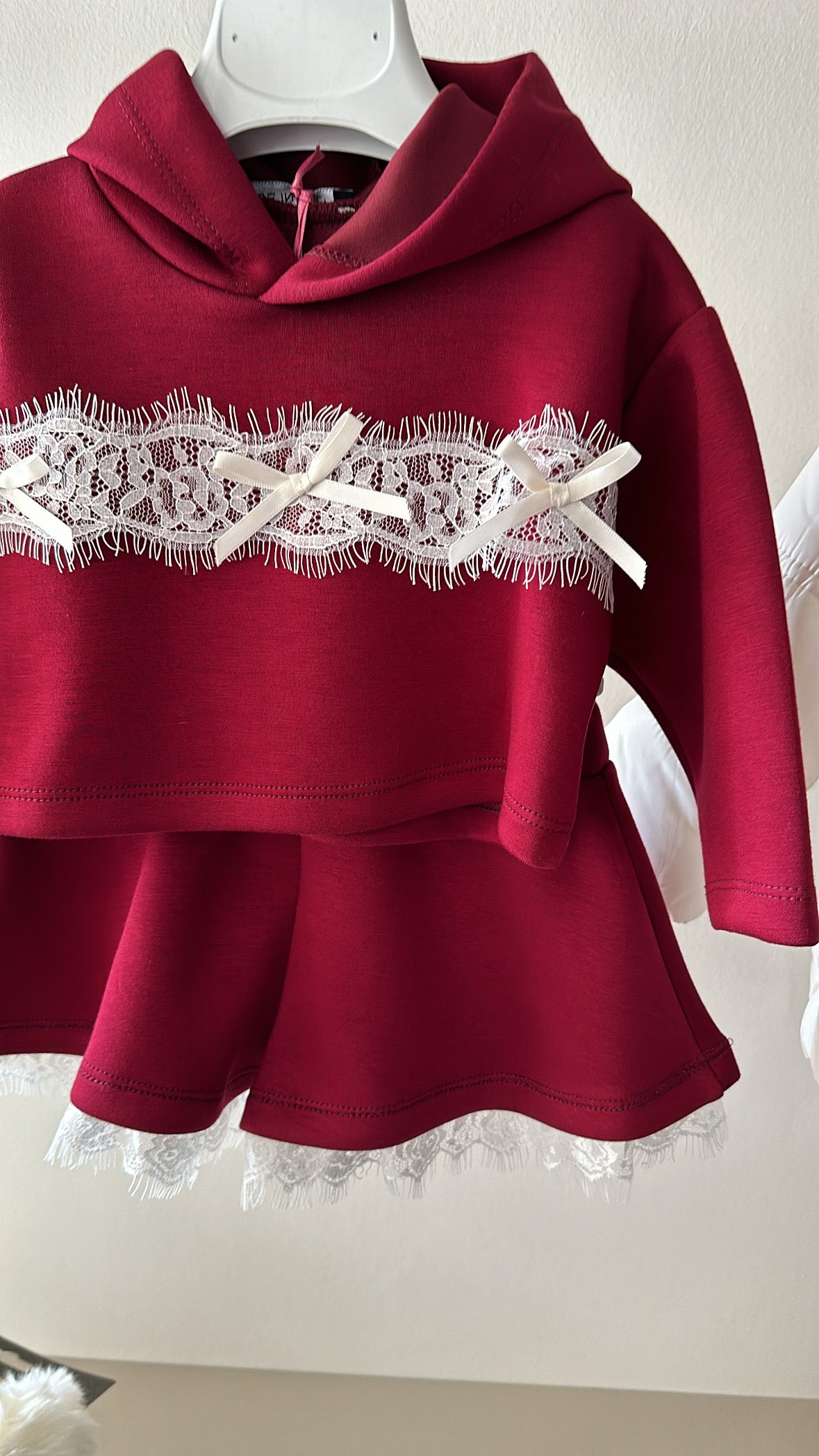 Completo FELPA PIZZO 12-36M - BORDEAUX