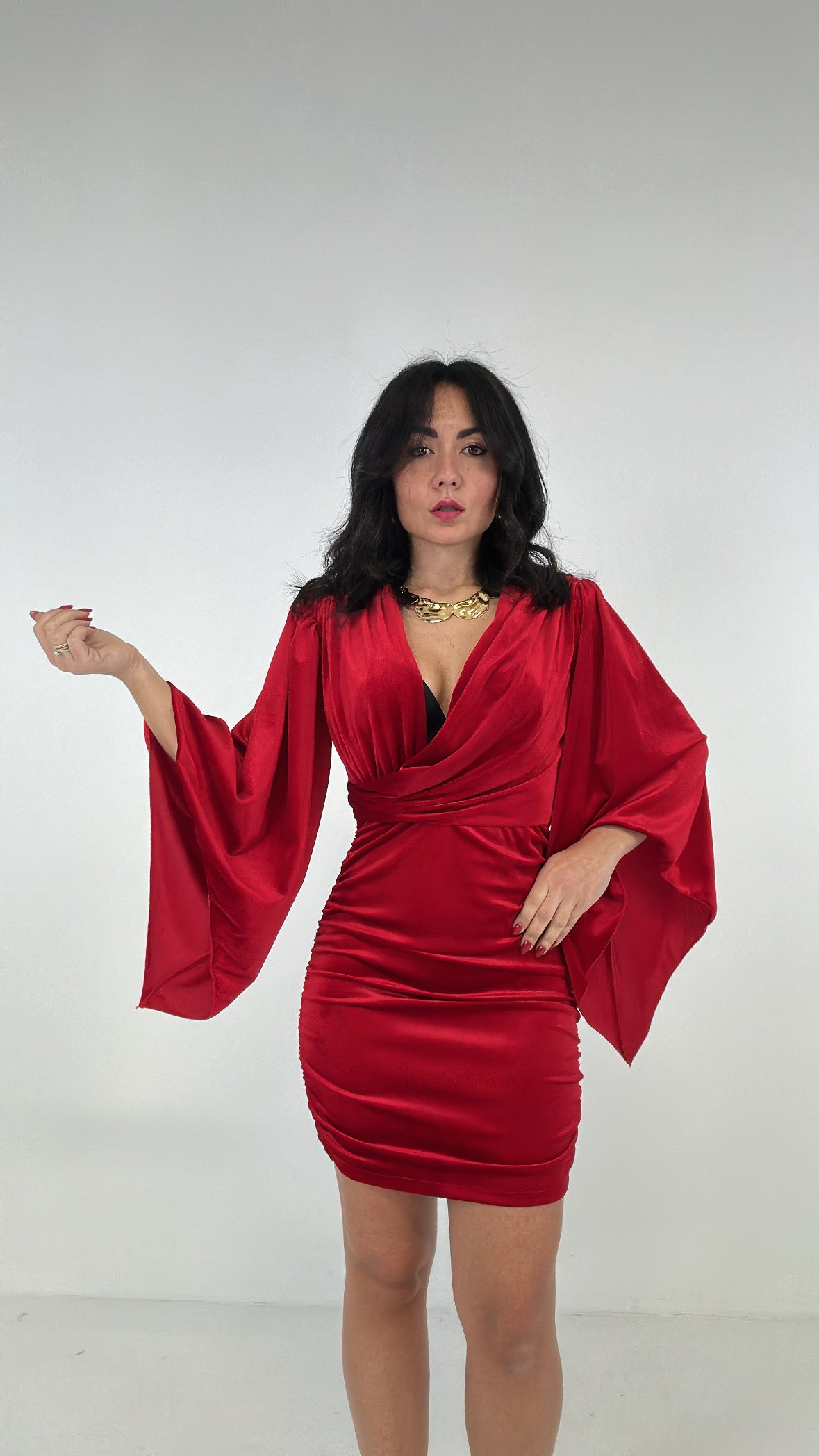 Abito SPALLINA E SCOLLATURA - ROSSO