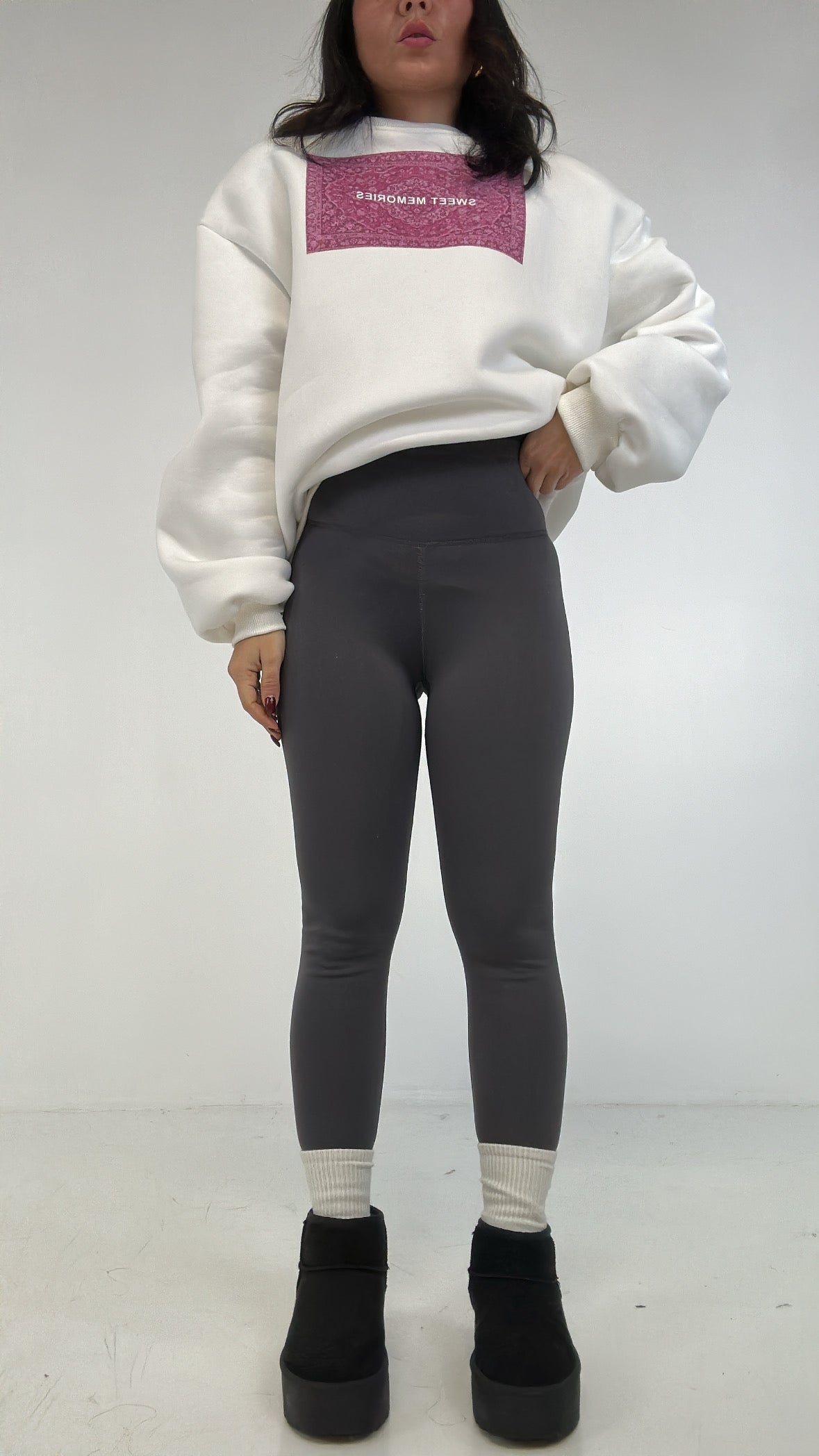 Leggins TECNICO E FELPATO - GRIGIO