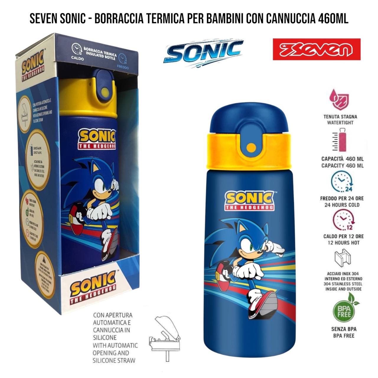 Borraccia TERMICA ACCIAIO - AZZURRO