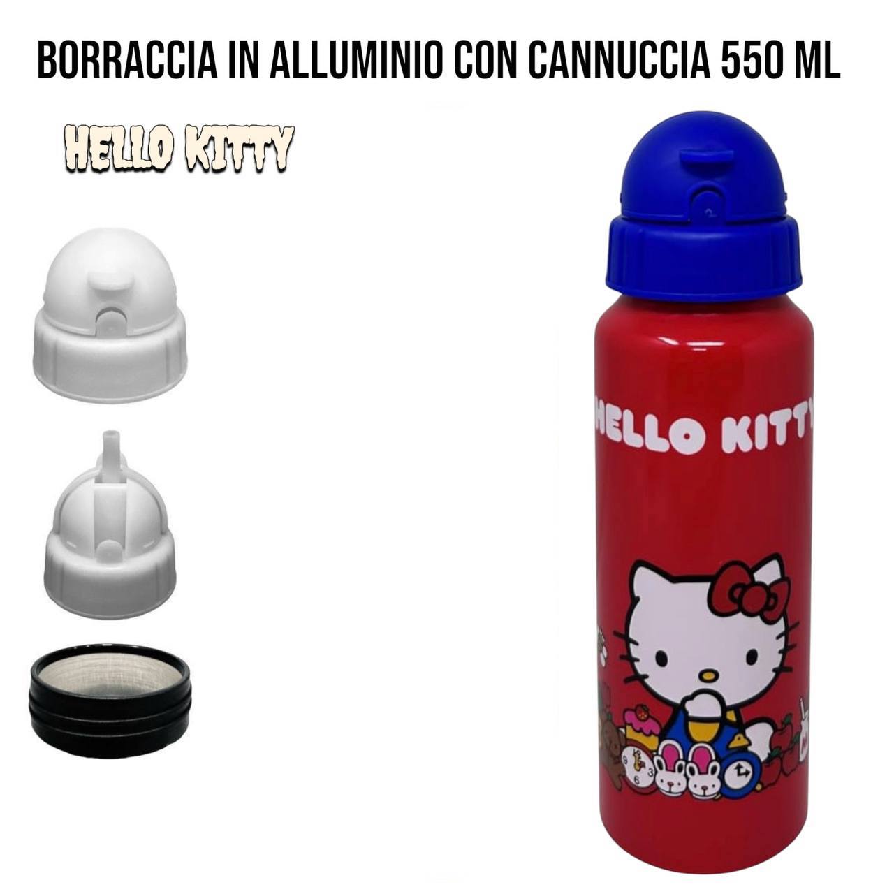 Borraccia CON CANNUCCIA 550 ml - ROSSO