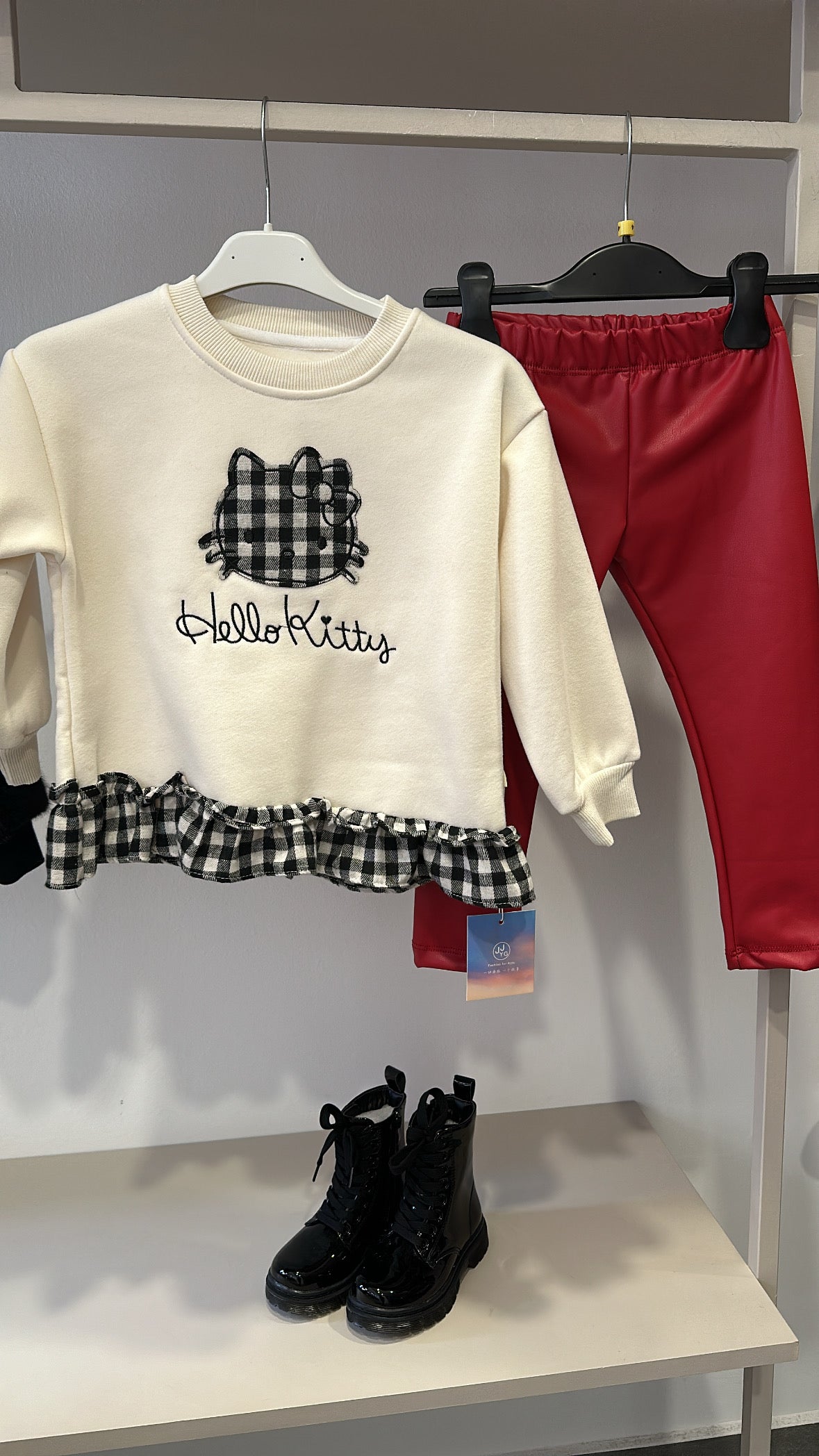 Pantaleggins FELPATO 4-14A - ROSSO