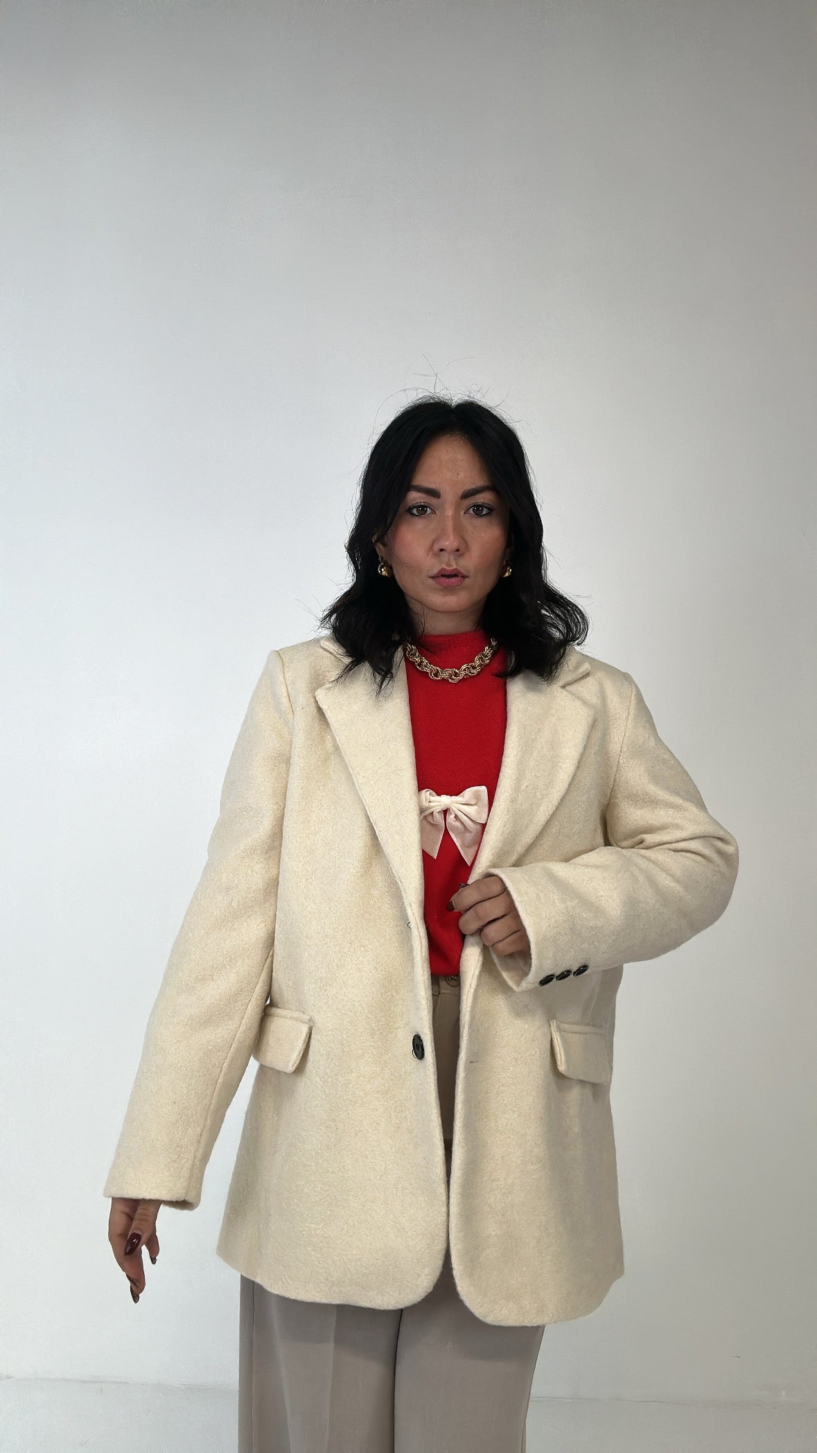 Giacca BOUCLER - PANNA