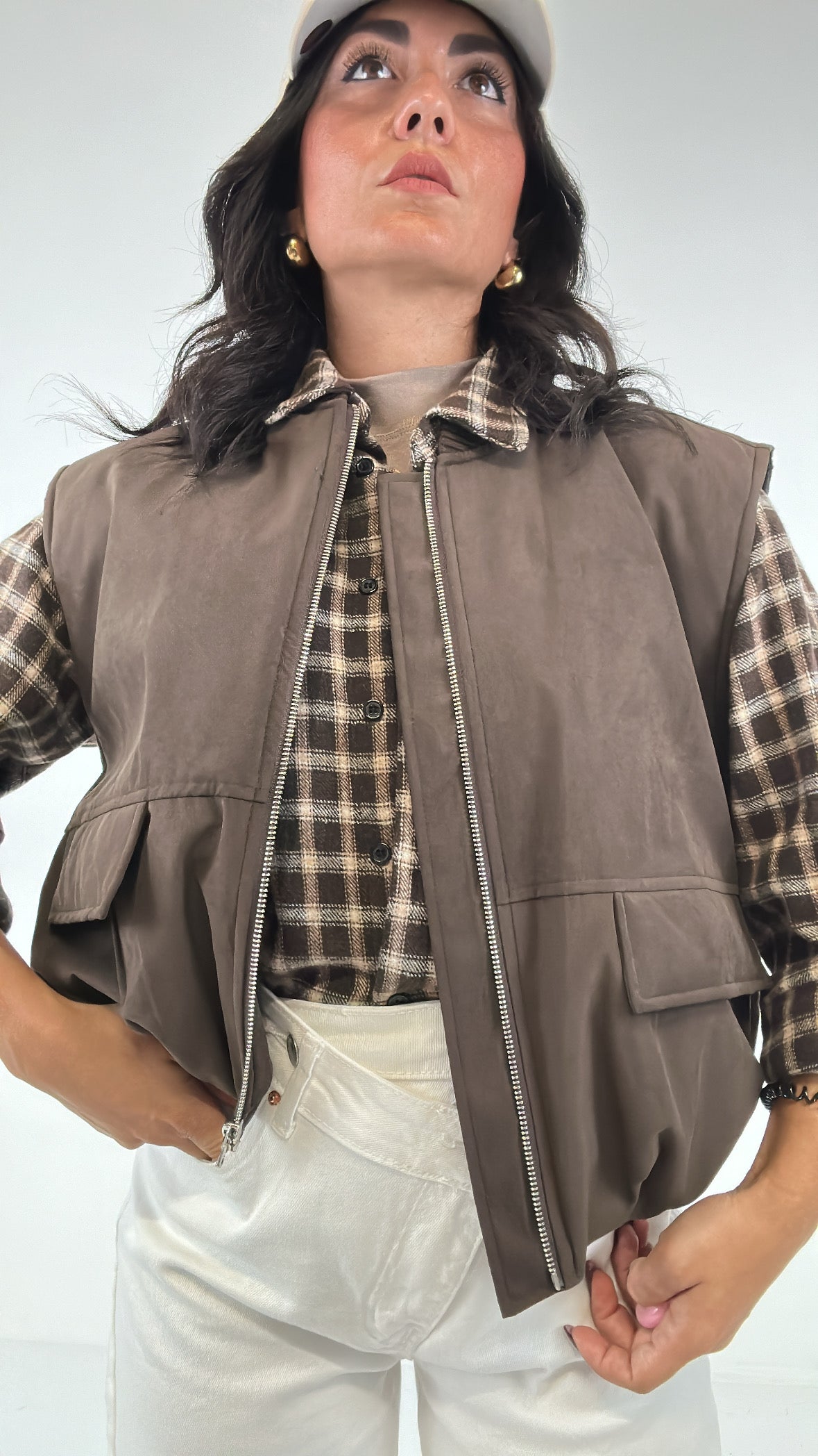 Gilet BOMBER LUMINA - MARRONE
