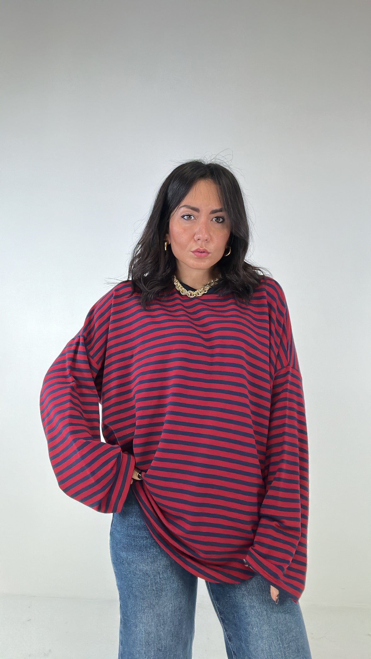 Maglia RIGHE OVER - BLU