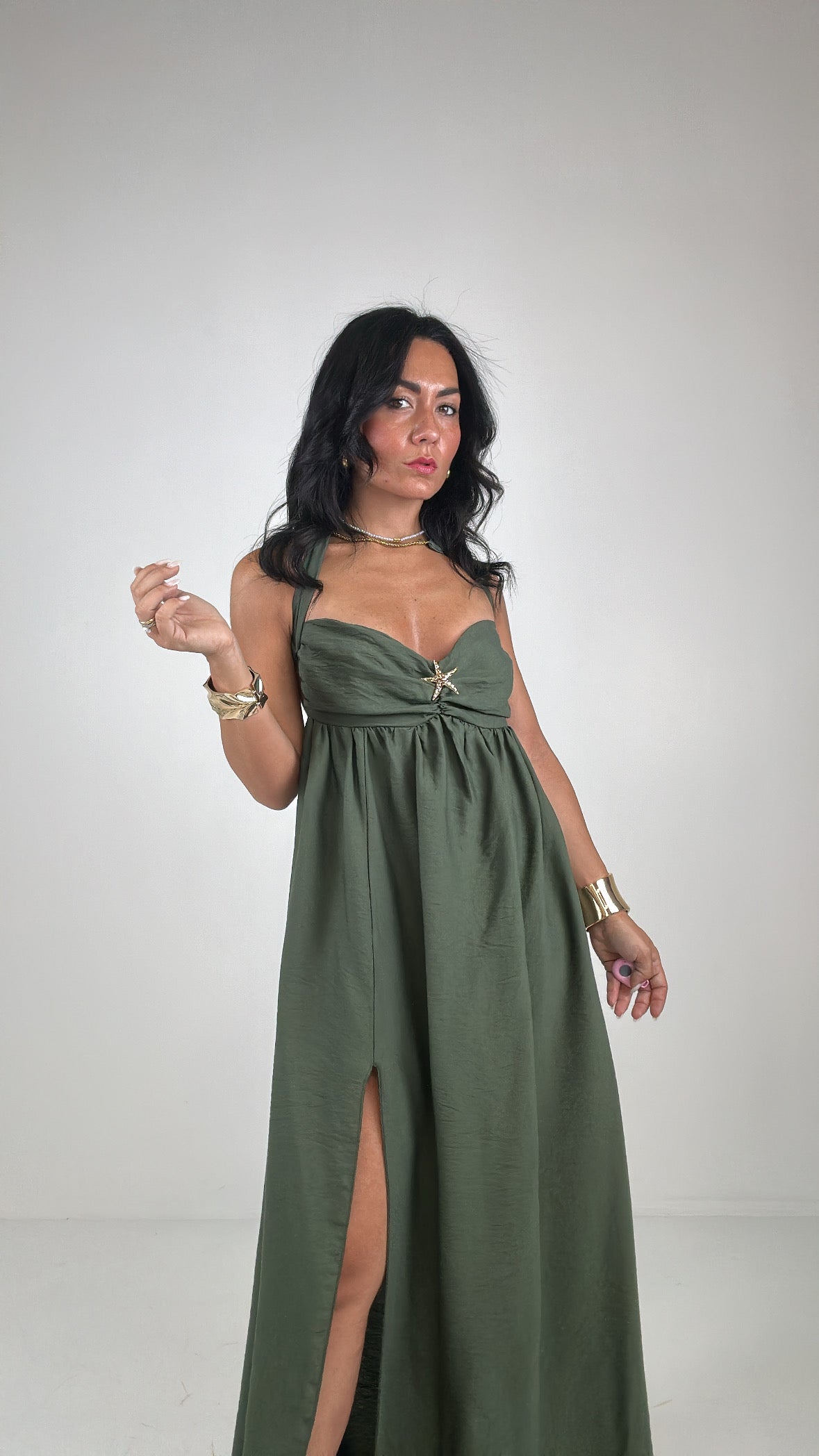 Vestito STELLA MARINA - VERDE MILITARE