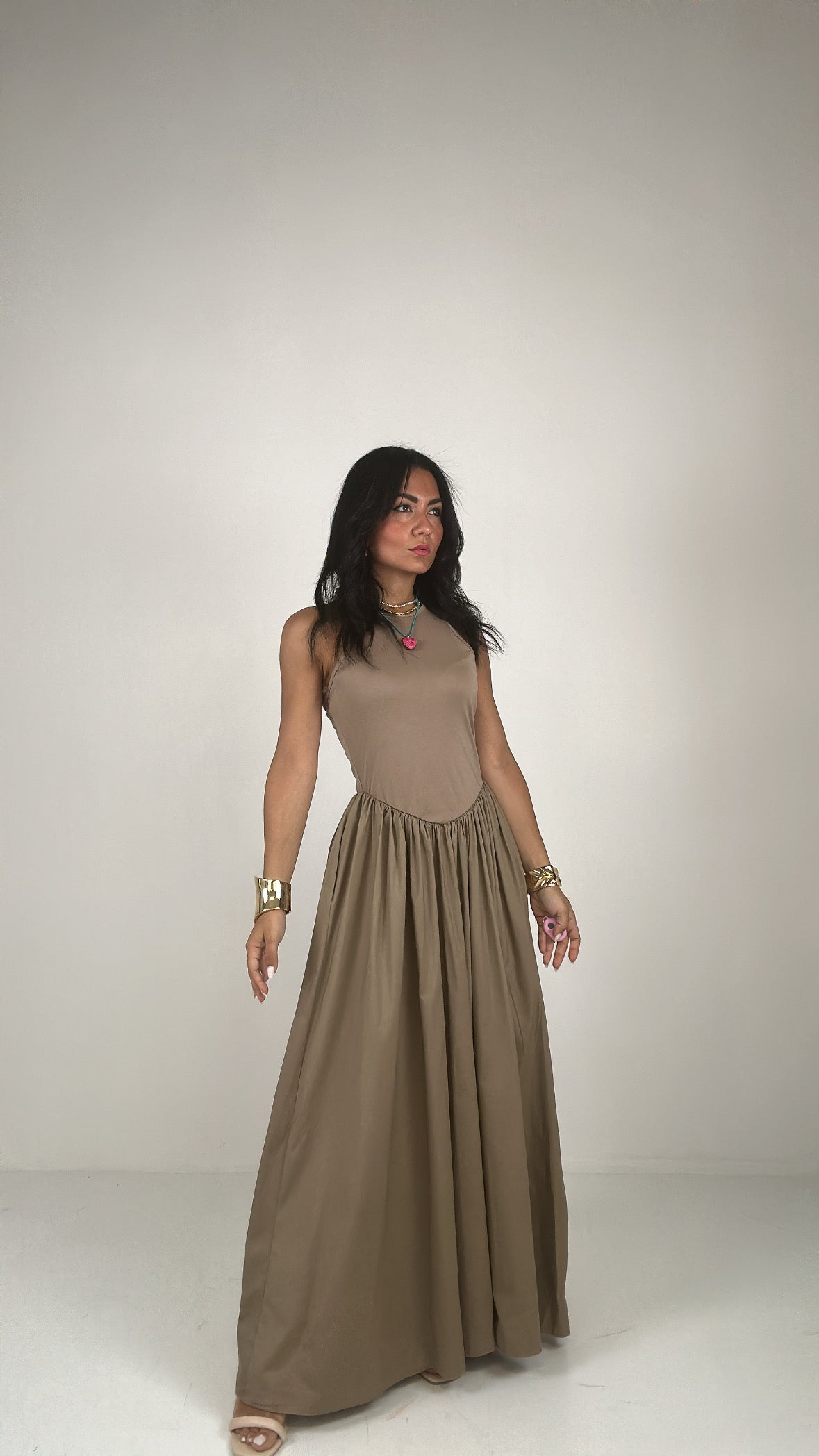 Vestito LUNGO RUOTA - BEIGE