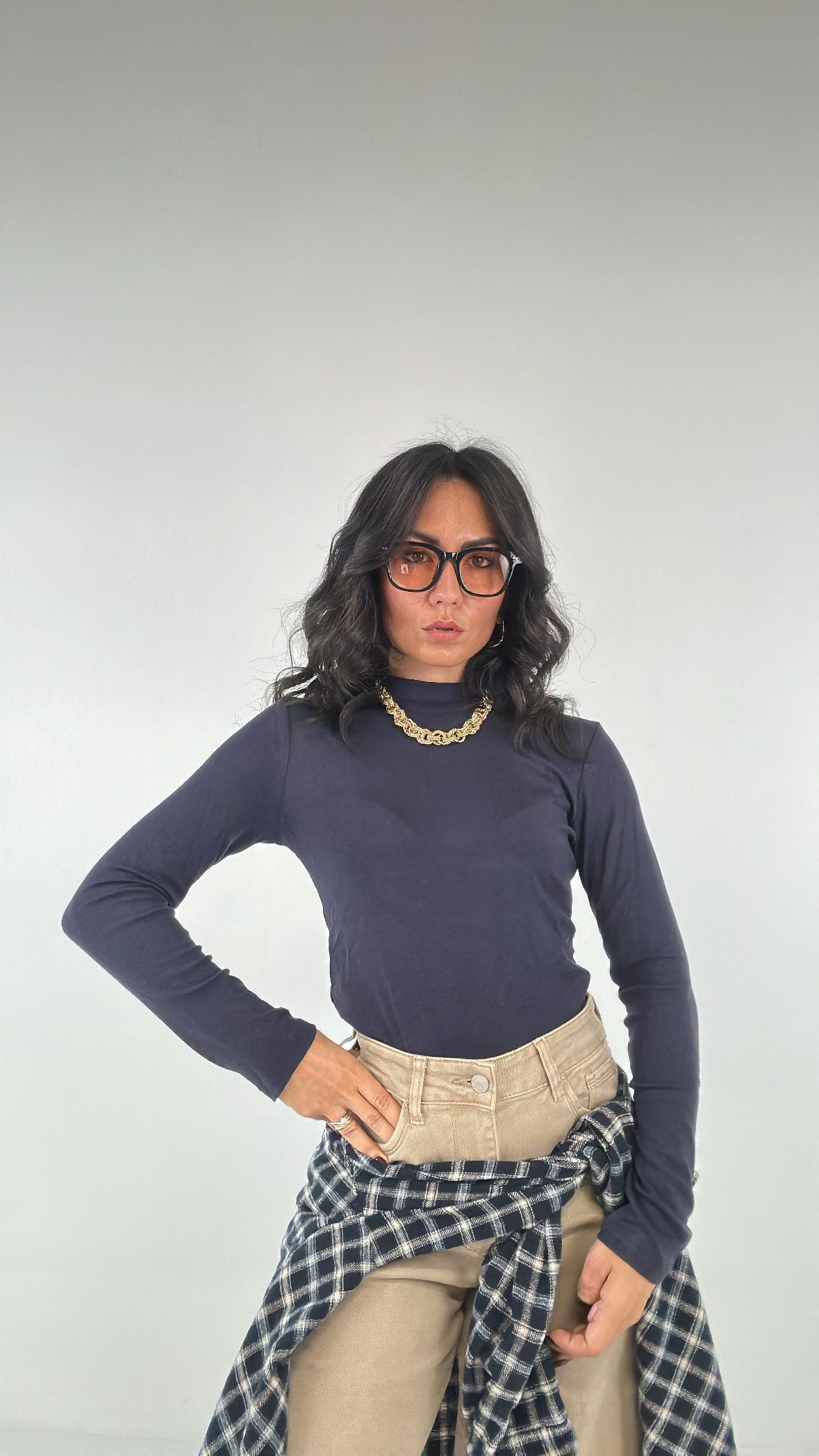 Maglia BASIC MANICA LUNGA - BLU