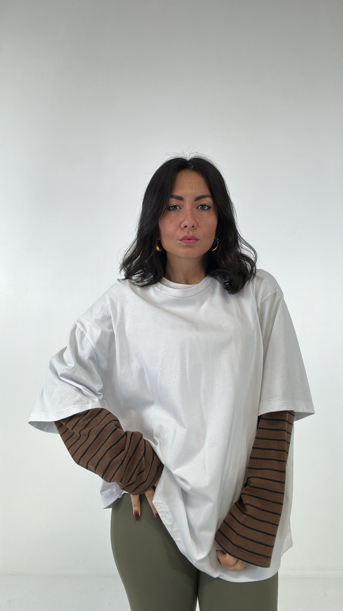 Maglia CON MANICA RIGHE - BIANCO