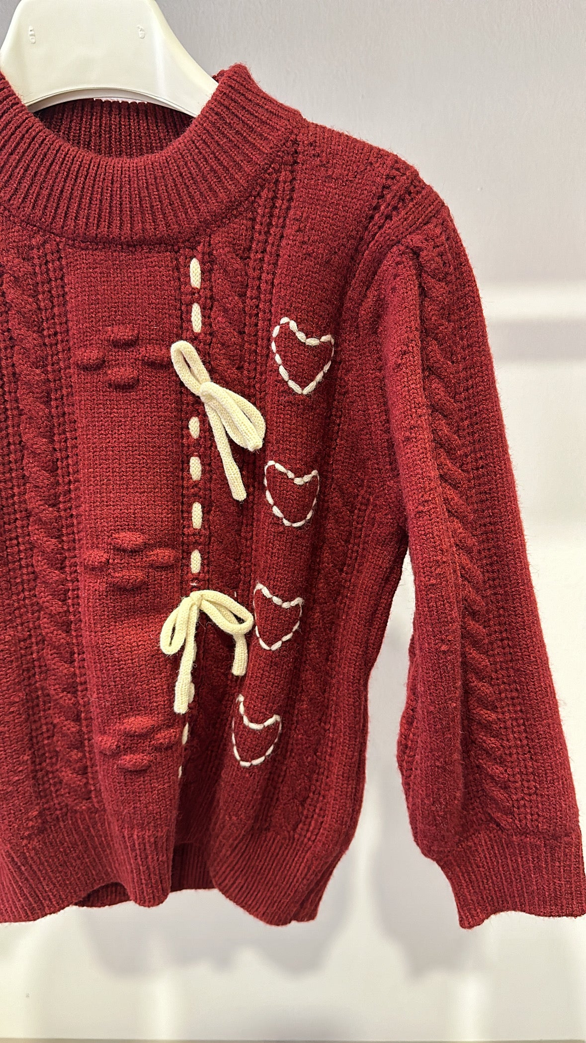 Pull FIOCCHETTI E CUORI - BORDEAUX