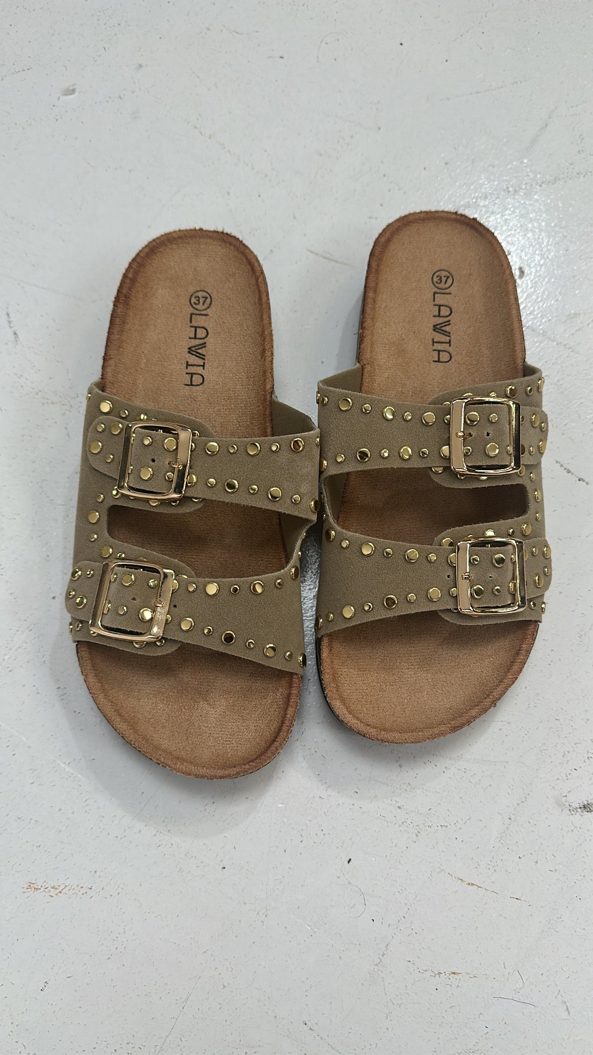 Ciabattina CON BORCHIE - KHAKI