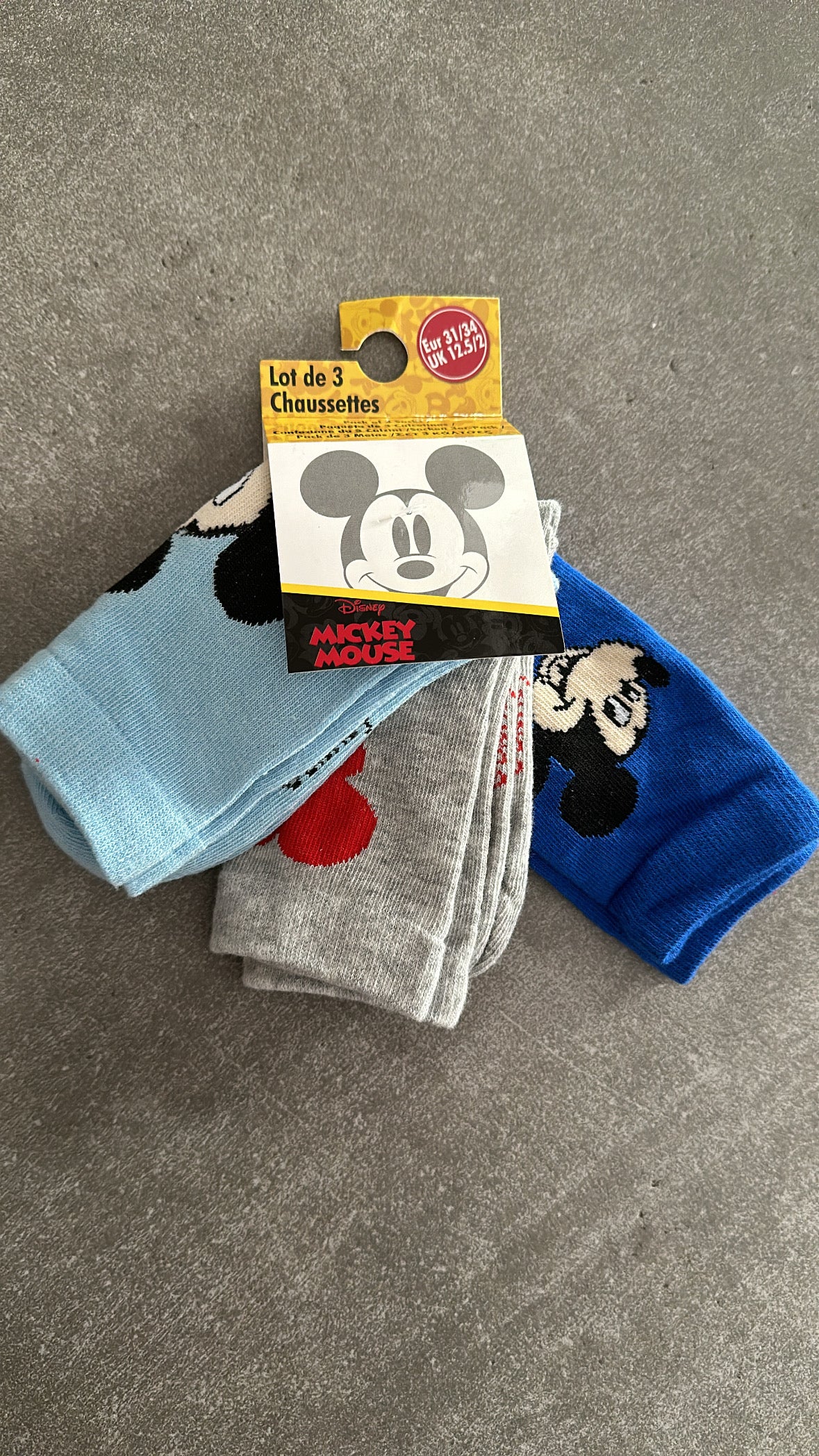 Tris CALZINI MICKEY MOUSE - CHIARO