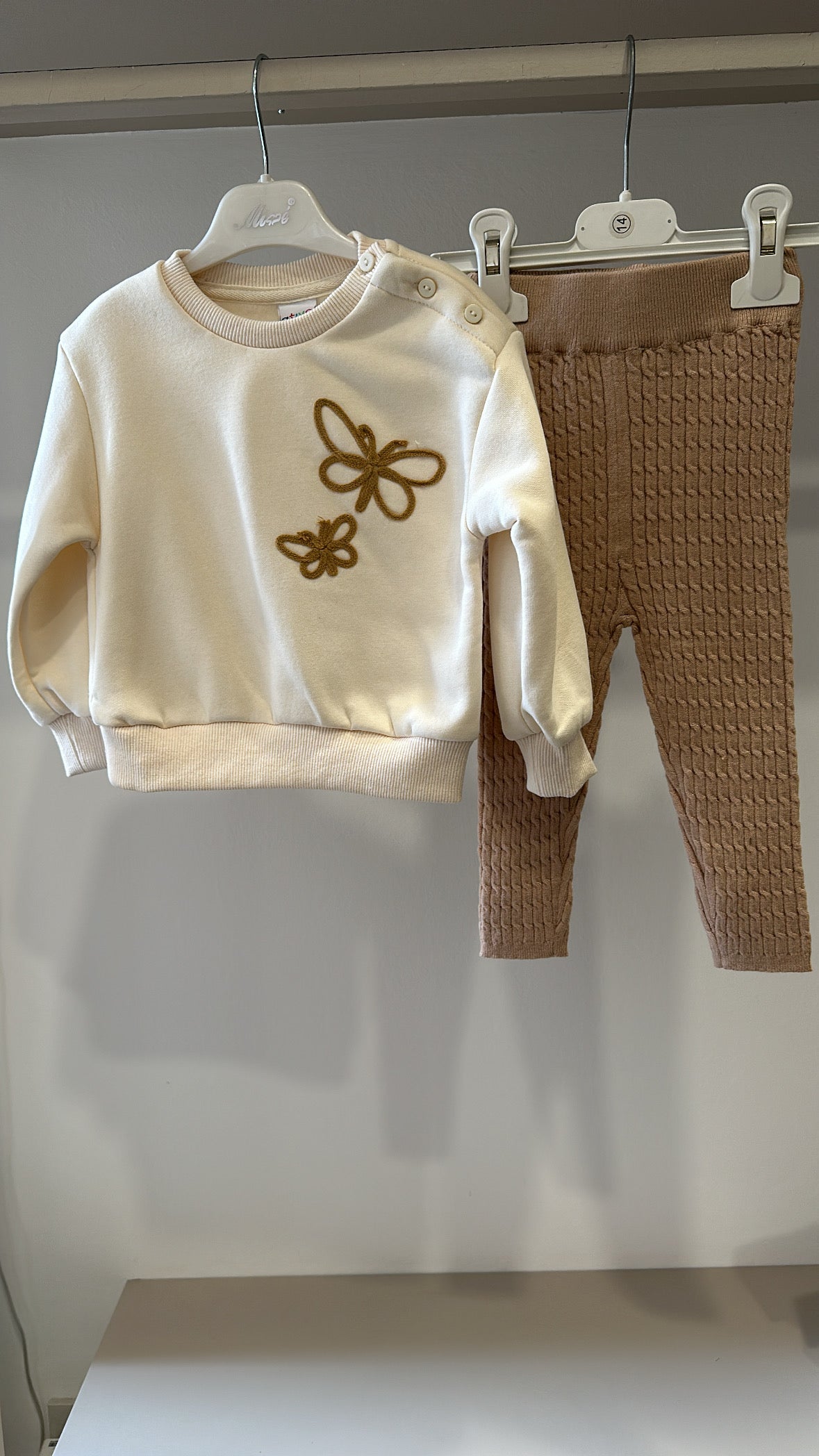 Felpa FARFALLE 6-36M - PANNA