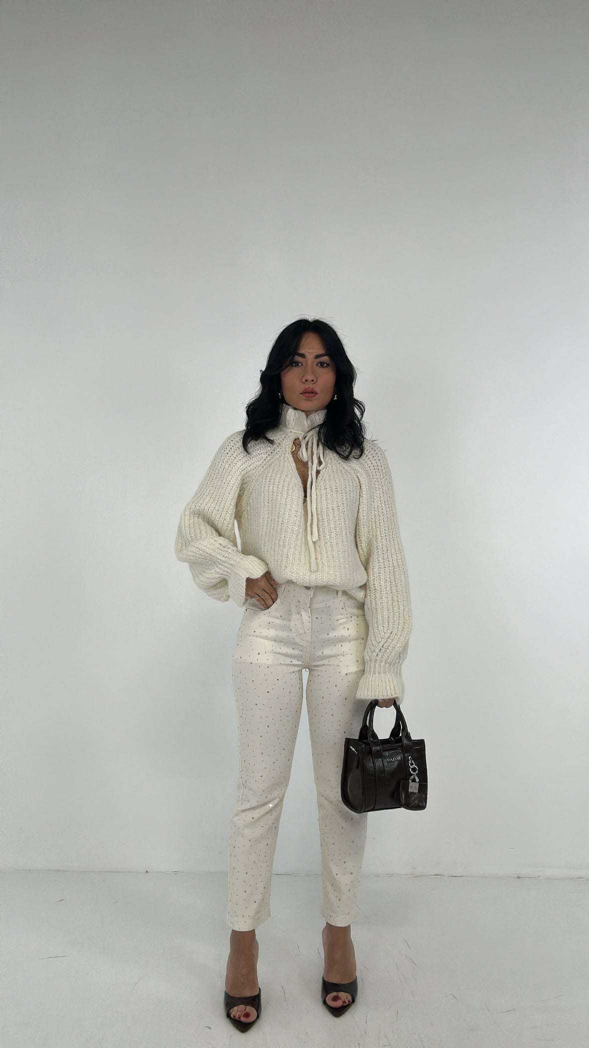 Jeans STRASS COLOR - PANNA