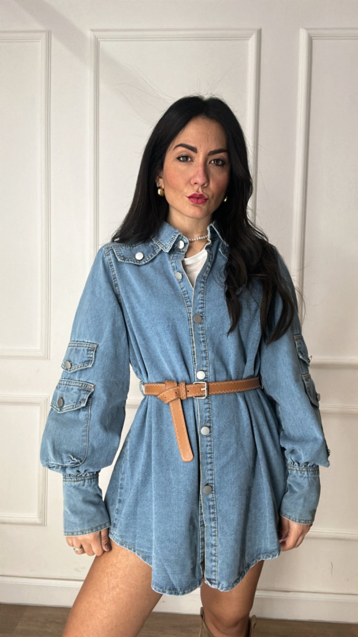 Camicione CON CINTURA - JEANS
