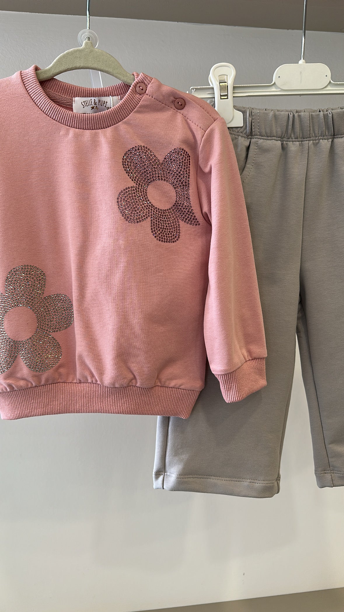 Tuta FIORE STRASS 12-36M - ROSA