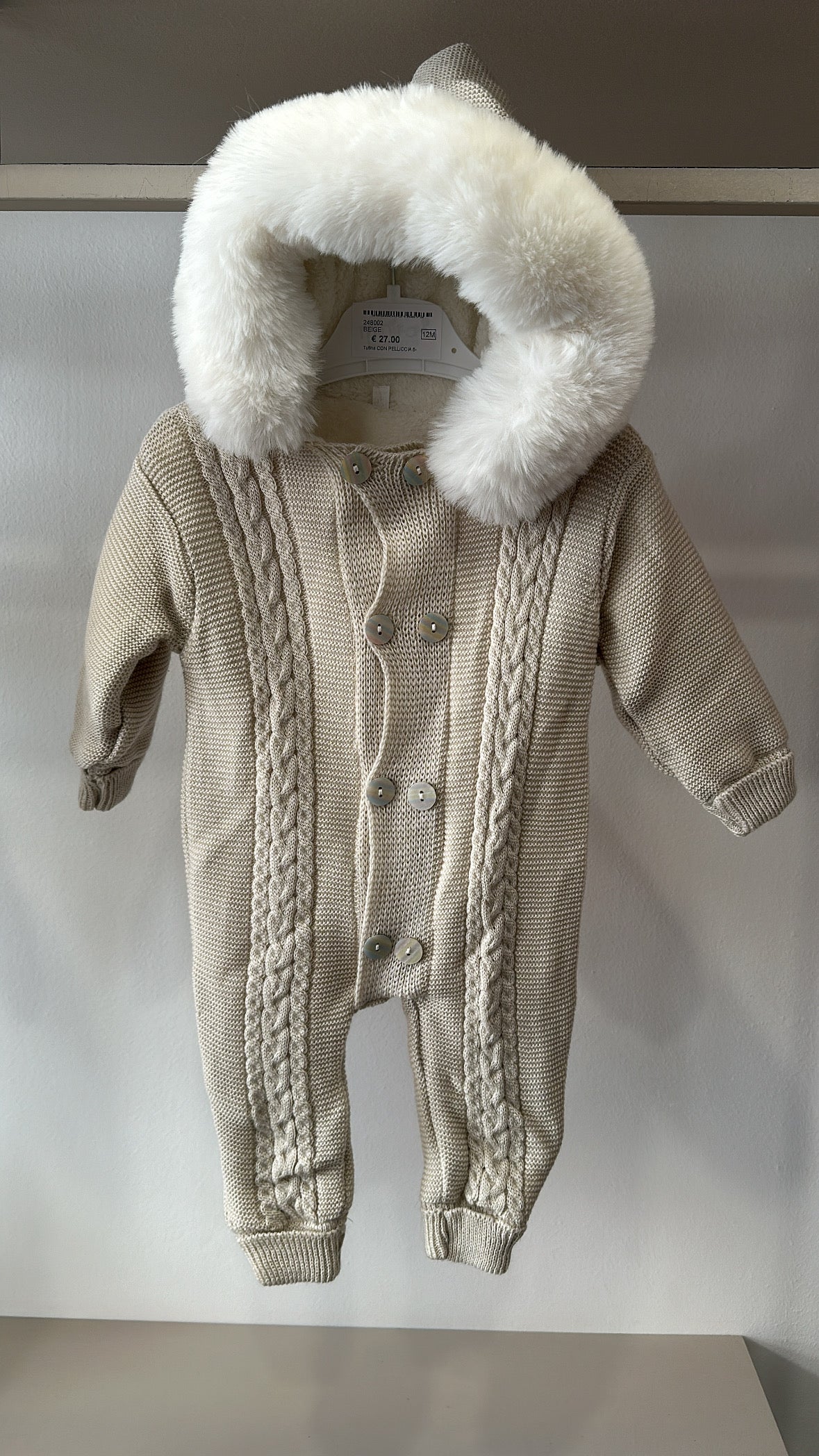 Tutina CON PELLICCIA 6-12M - BEIGE