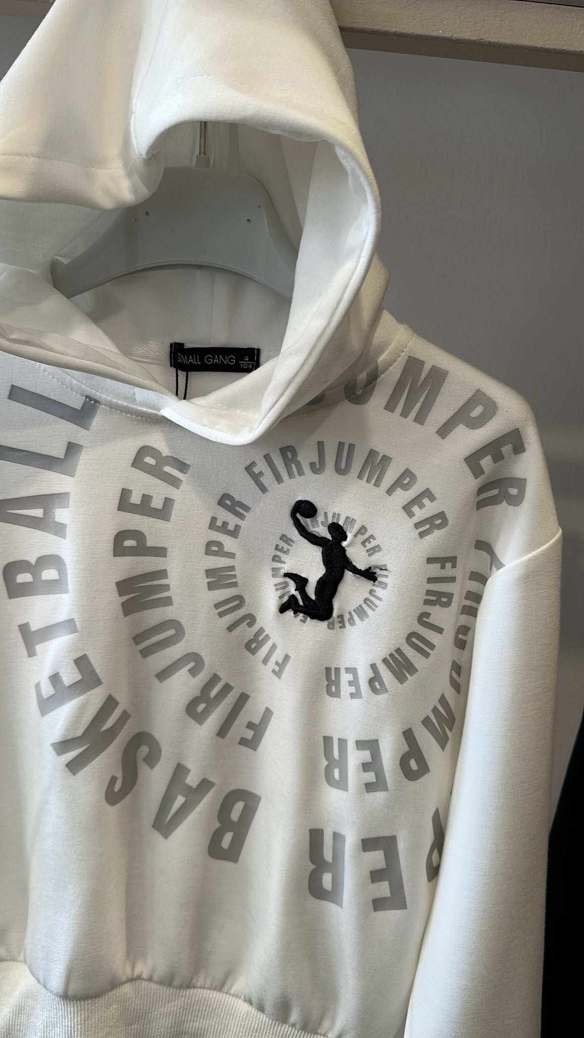 Felpa BASKETBALL 4-12A - BIANCO