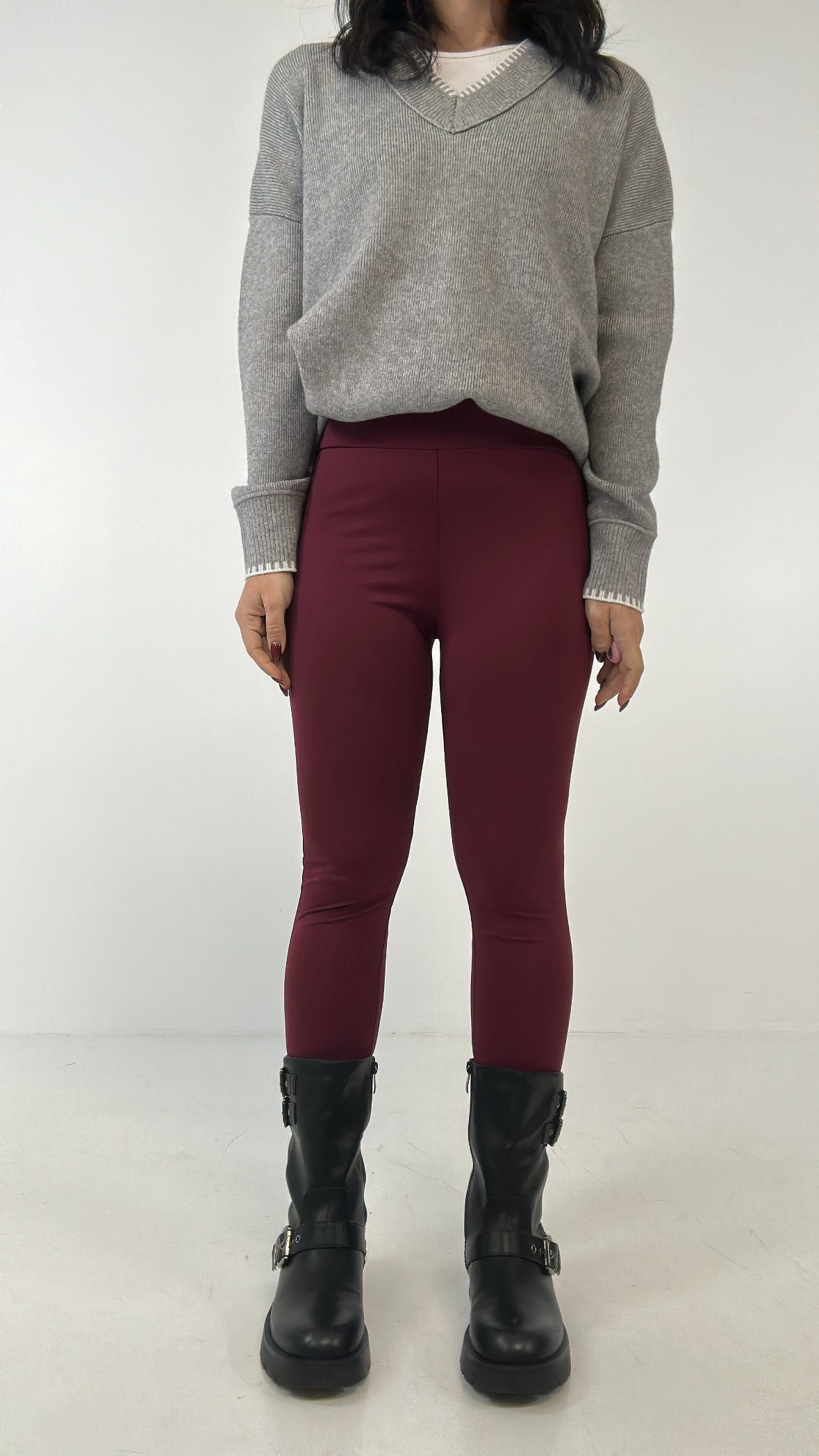 Leggins CON GHETTA LOW - BORDEAUX
