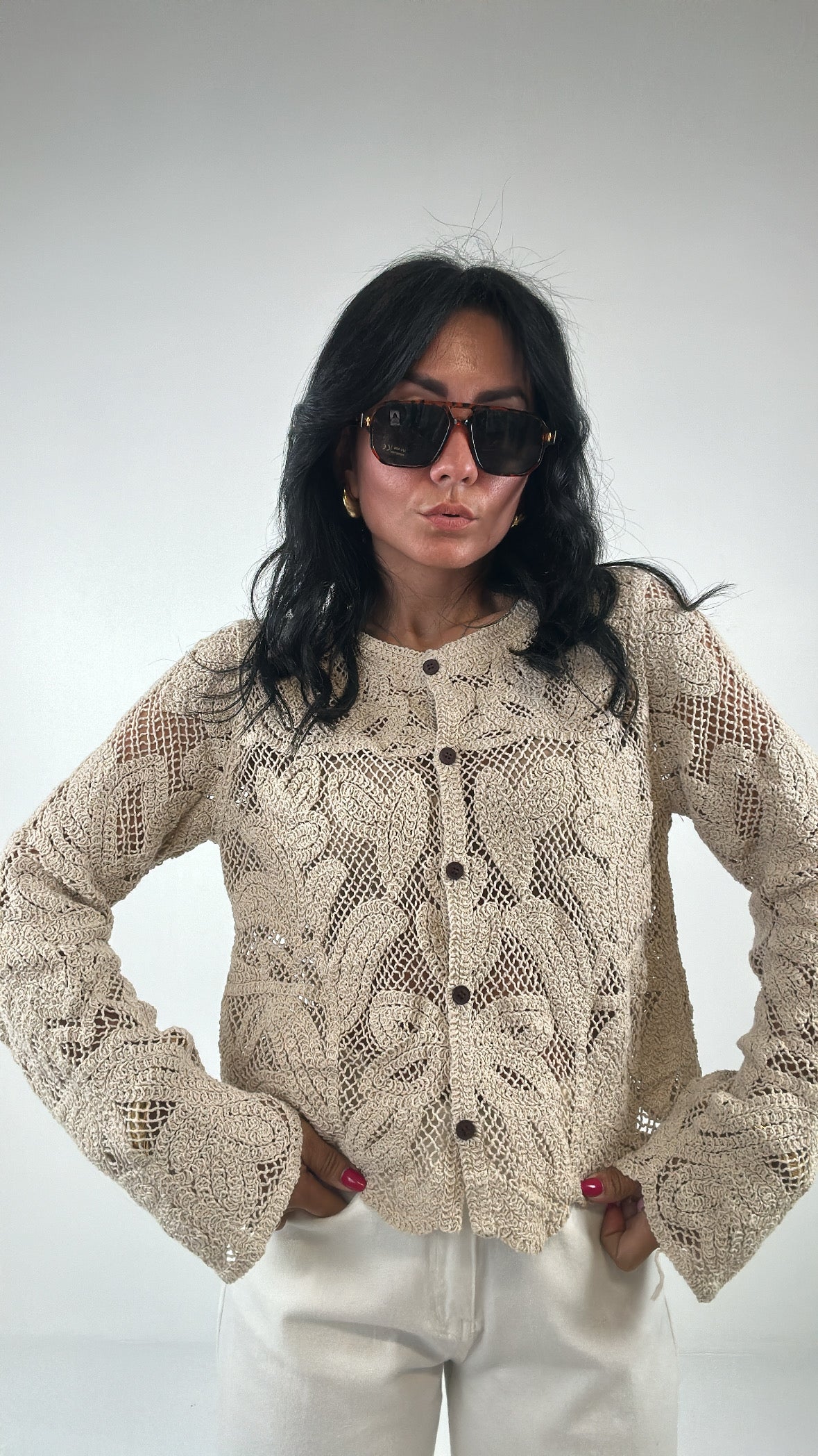 Cardigan TRAFORI - BEIGE