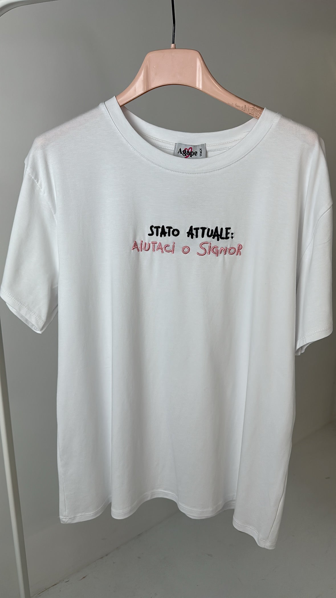 T-shirt STATO ATTUALE AIUTACI O SIGNOR - ROSA