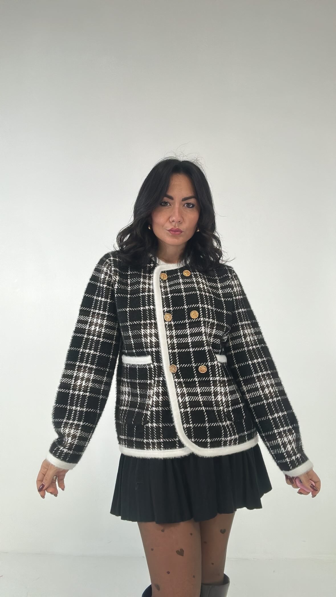 Gonna IN MAGLIA PLISSE' - NERO