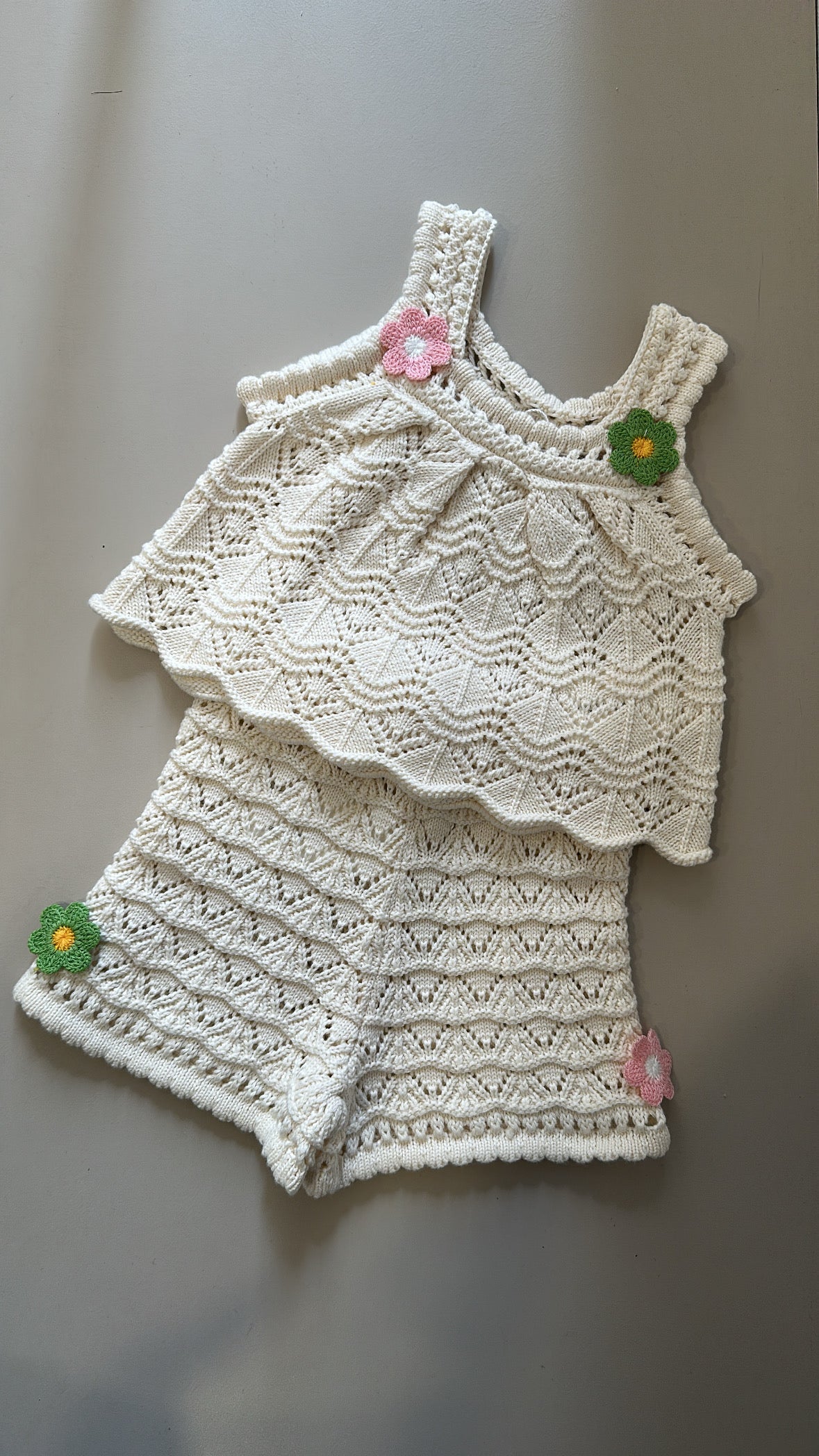 Completo MACRAME FIORI 1-5A - BEIGE