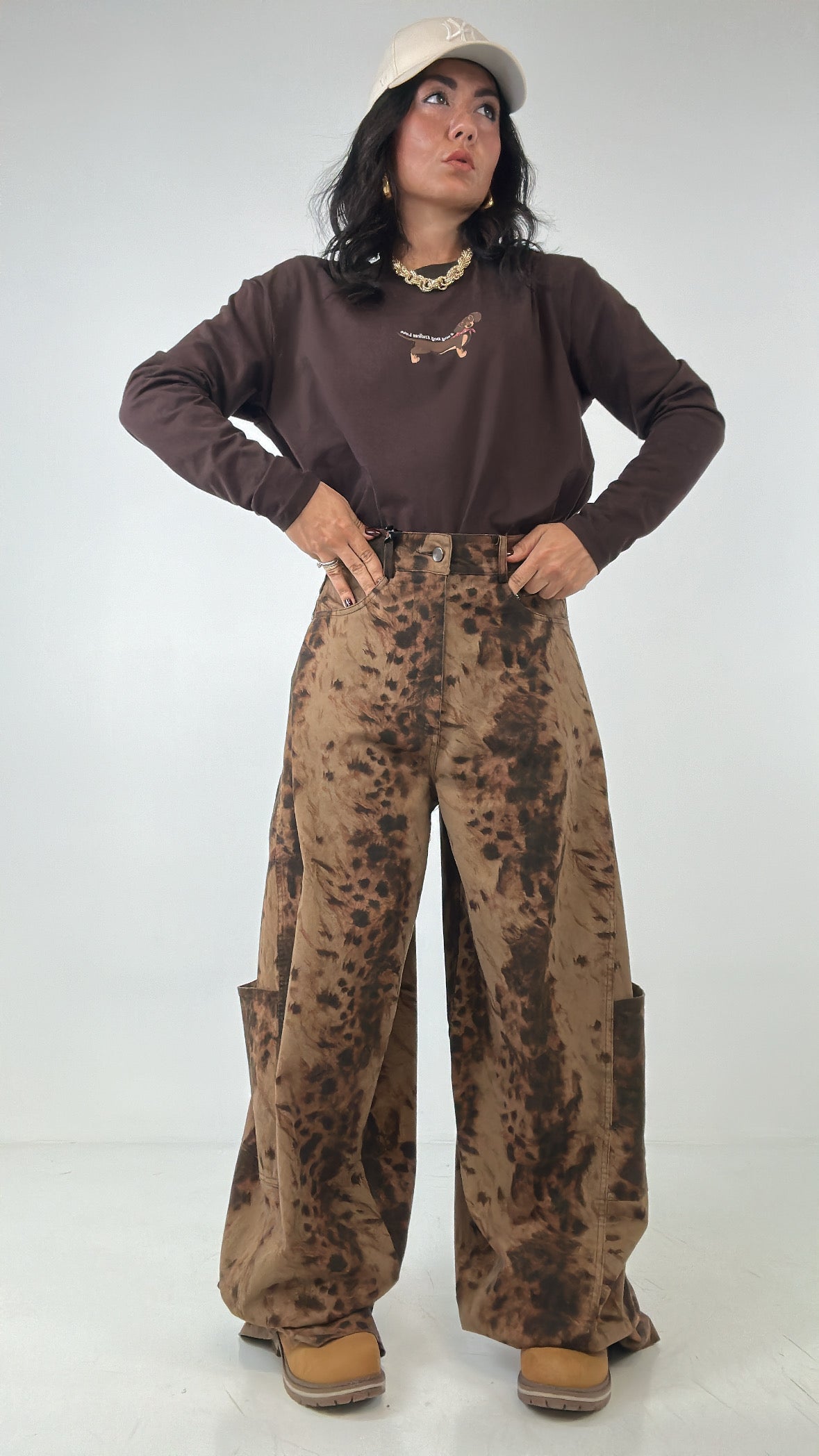 Jeans LUMINA BALLON TIGER - MARRONE