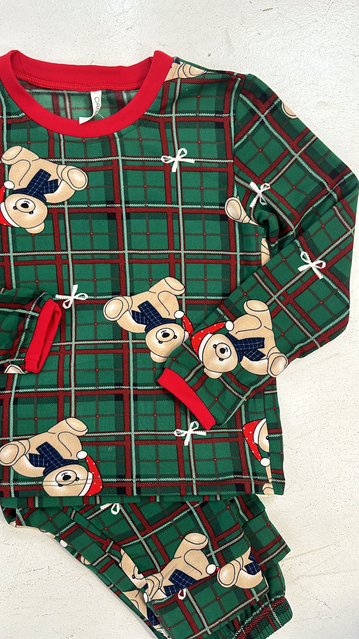 Pigiama BIMBO-BIMBA SCOZZESE CON ORSETTO - VERDE