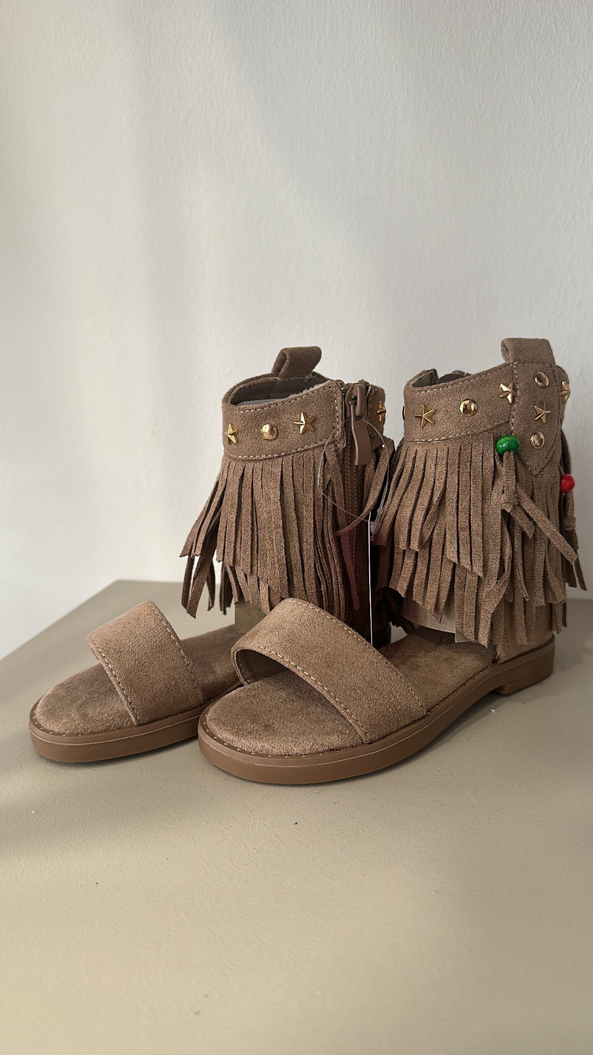 Sandalo CON FRANGE 25-36 - BEIGE